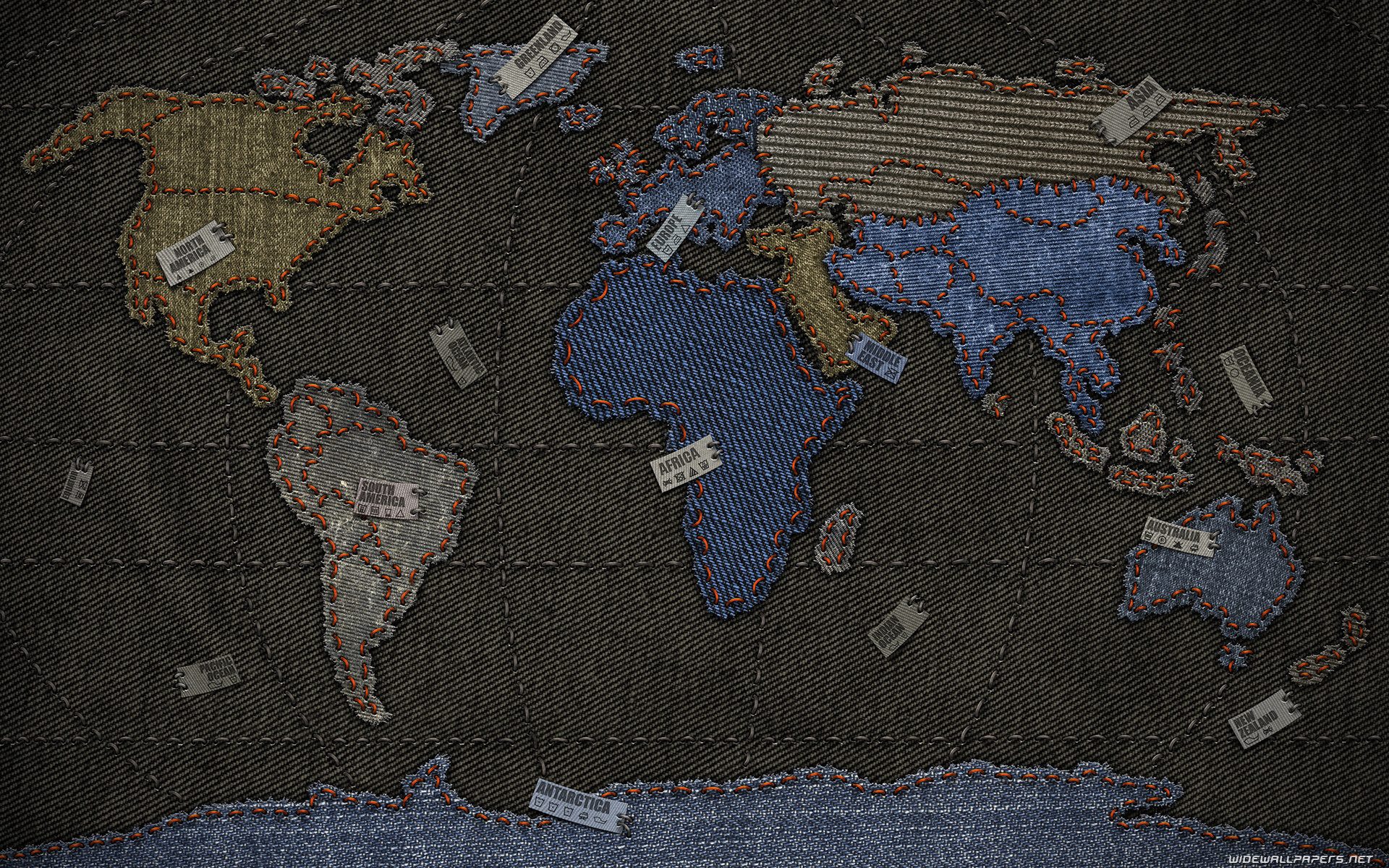 Denim World Map - HD Wallpaper 