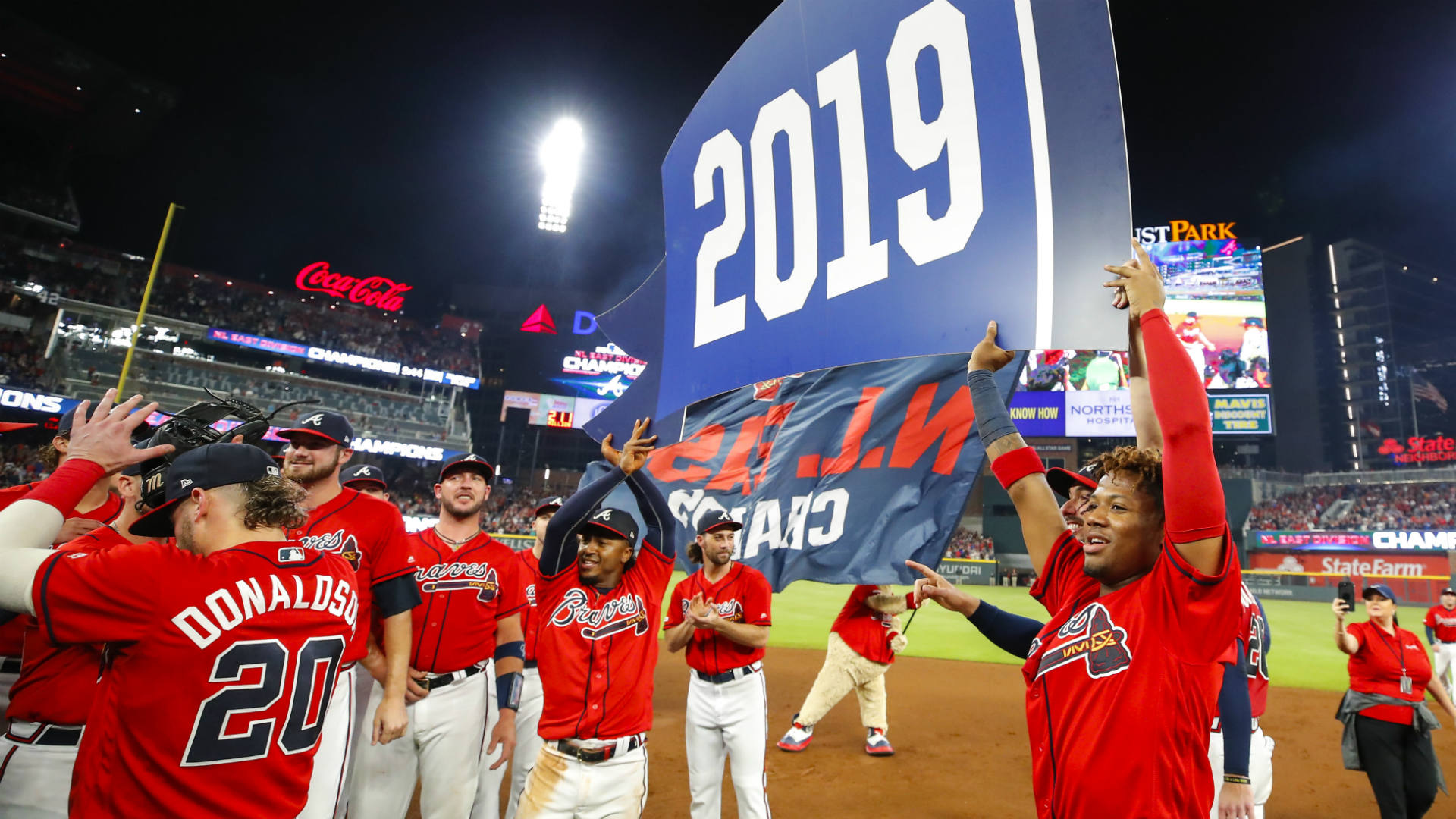 Braves Clinch Getty Ftr 092119 - Atlanta Braves Clinch 2019 - HD Wallpaper 