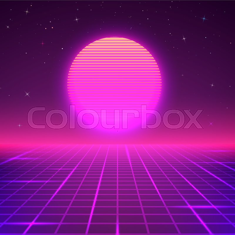 Neon Purple Mountains - HD Wallpaper 