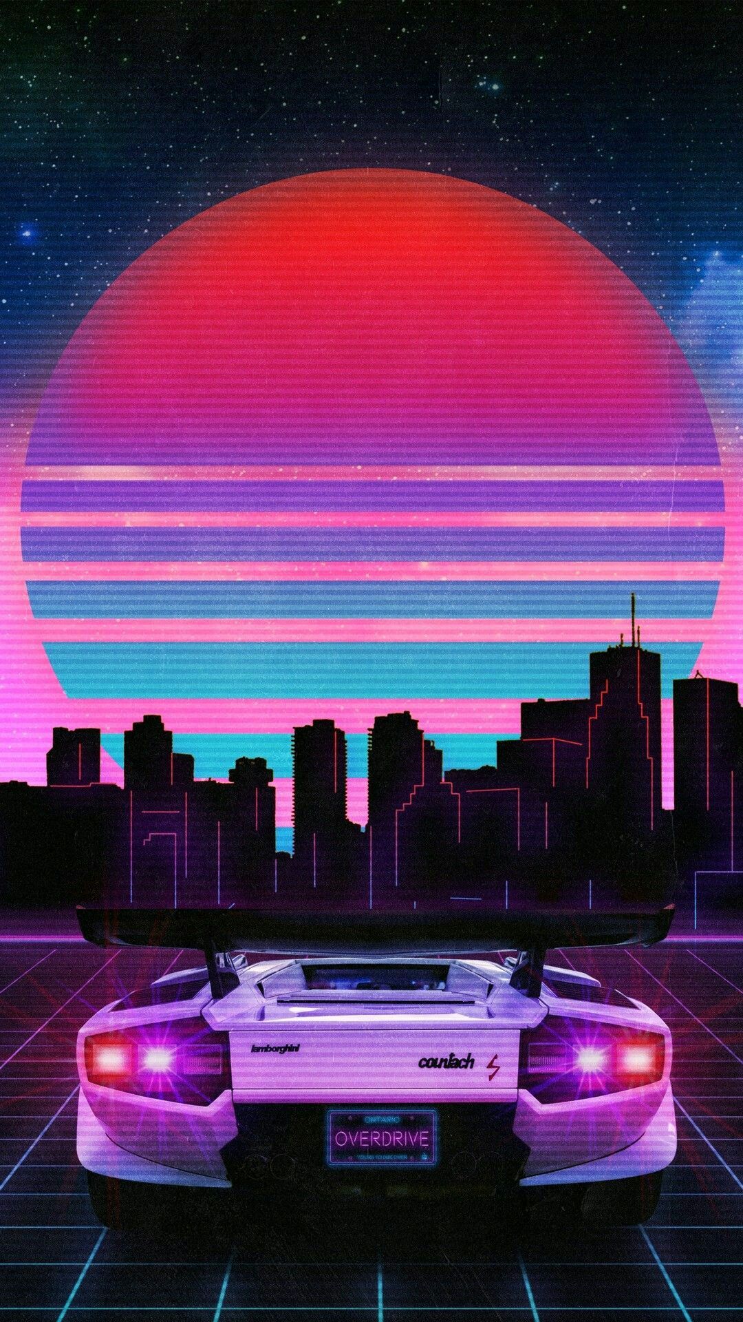 Retrowave Wallpaper Iphone - HD Wallpaper 