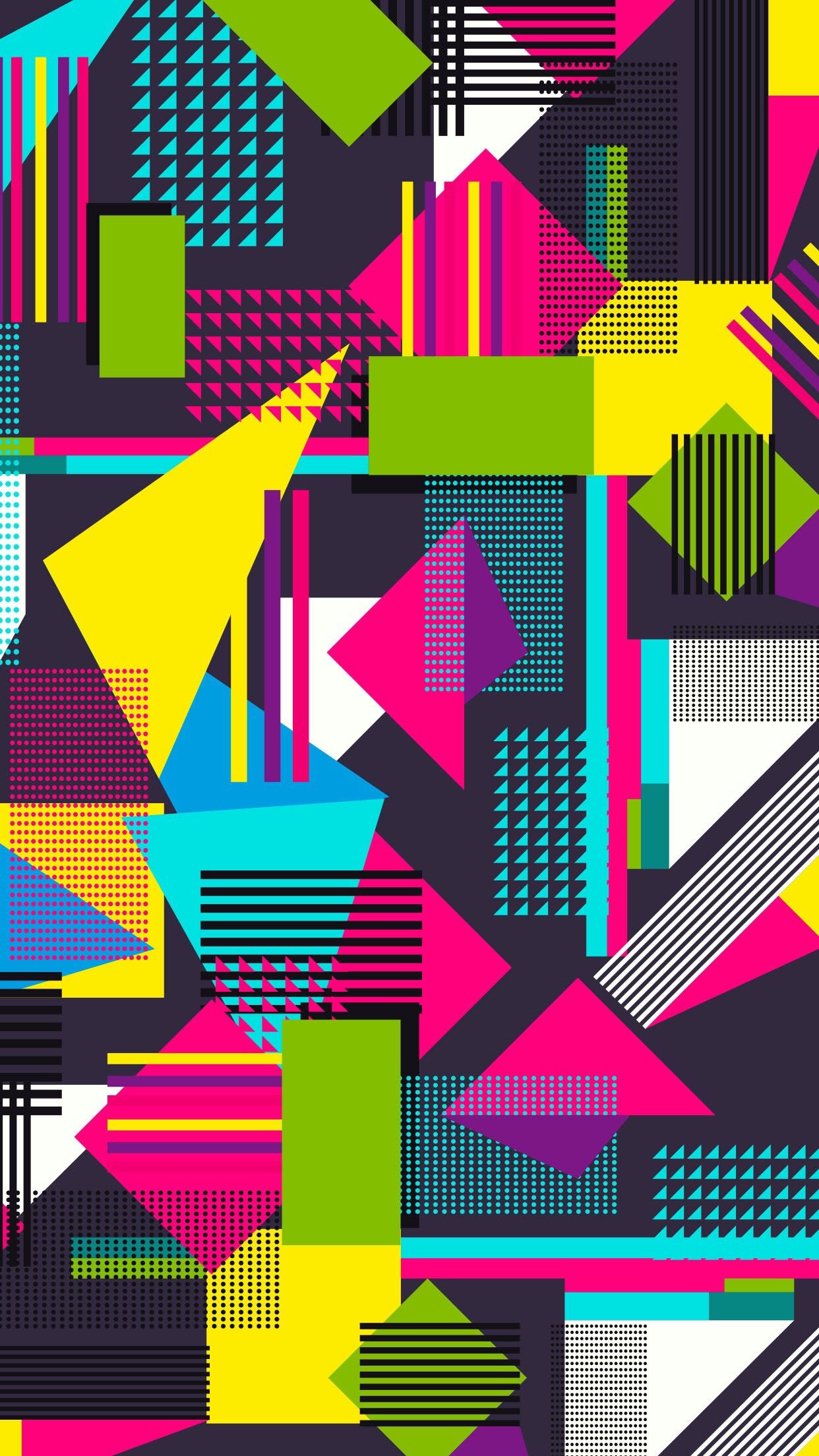 80s Pattern Neon - HD Wallpaper 