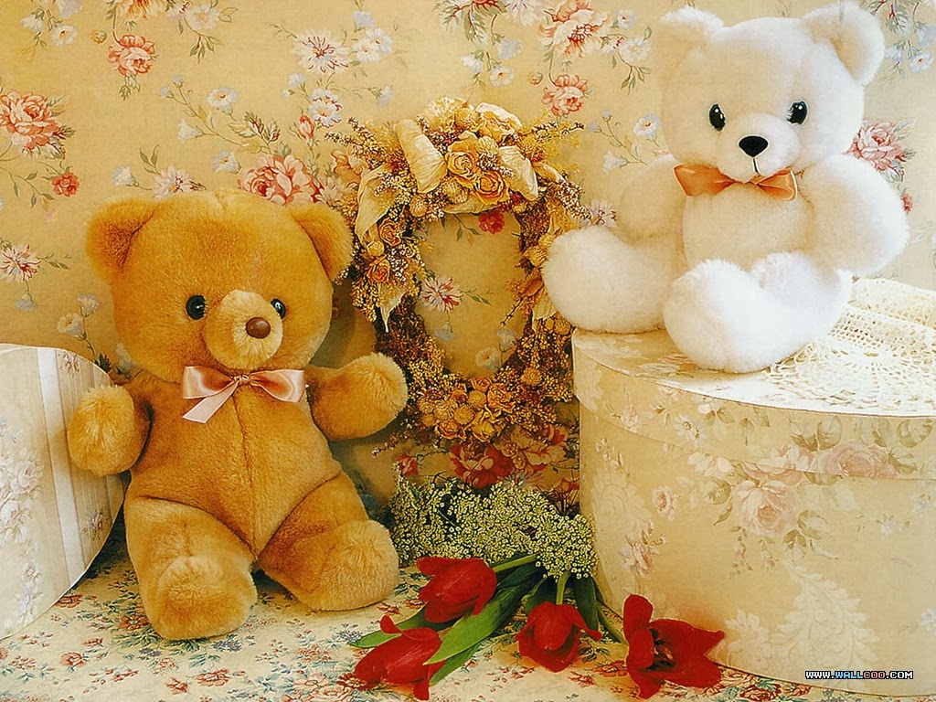 Lovely And Beautiful Teddy Bear Wallpapers ~ Allfreshwallpaper - Love Wallpaper Beautiful Flowers - HD Wallpaper 