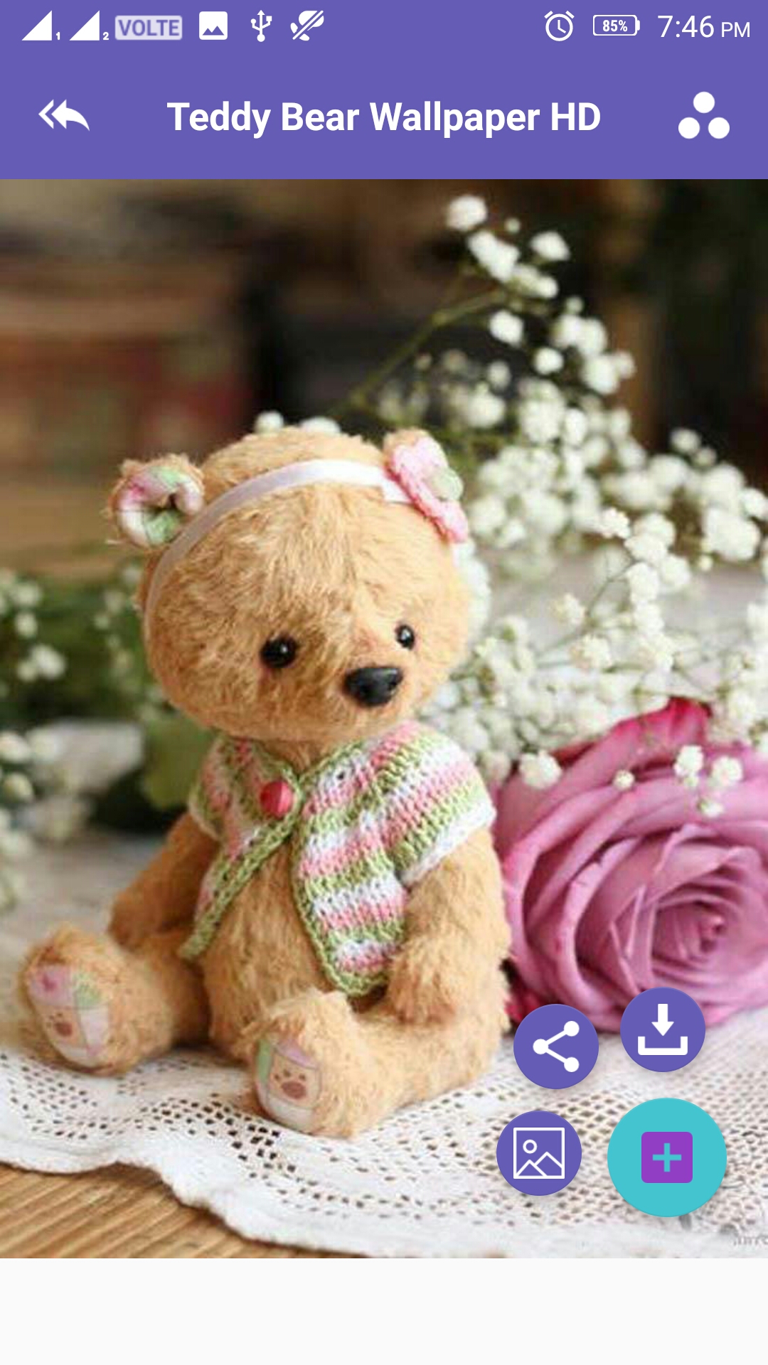 Teddy Bear With Flowers 4k - HD Wallpaper 