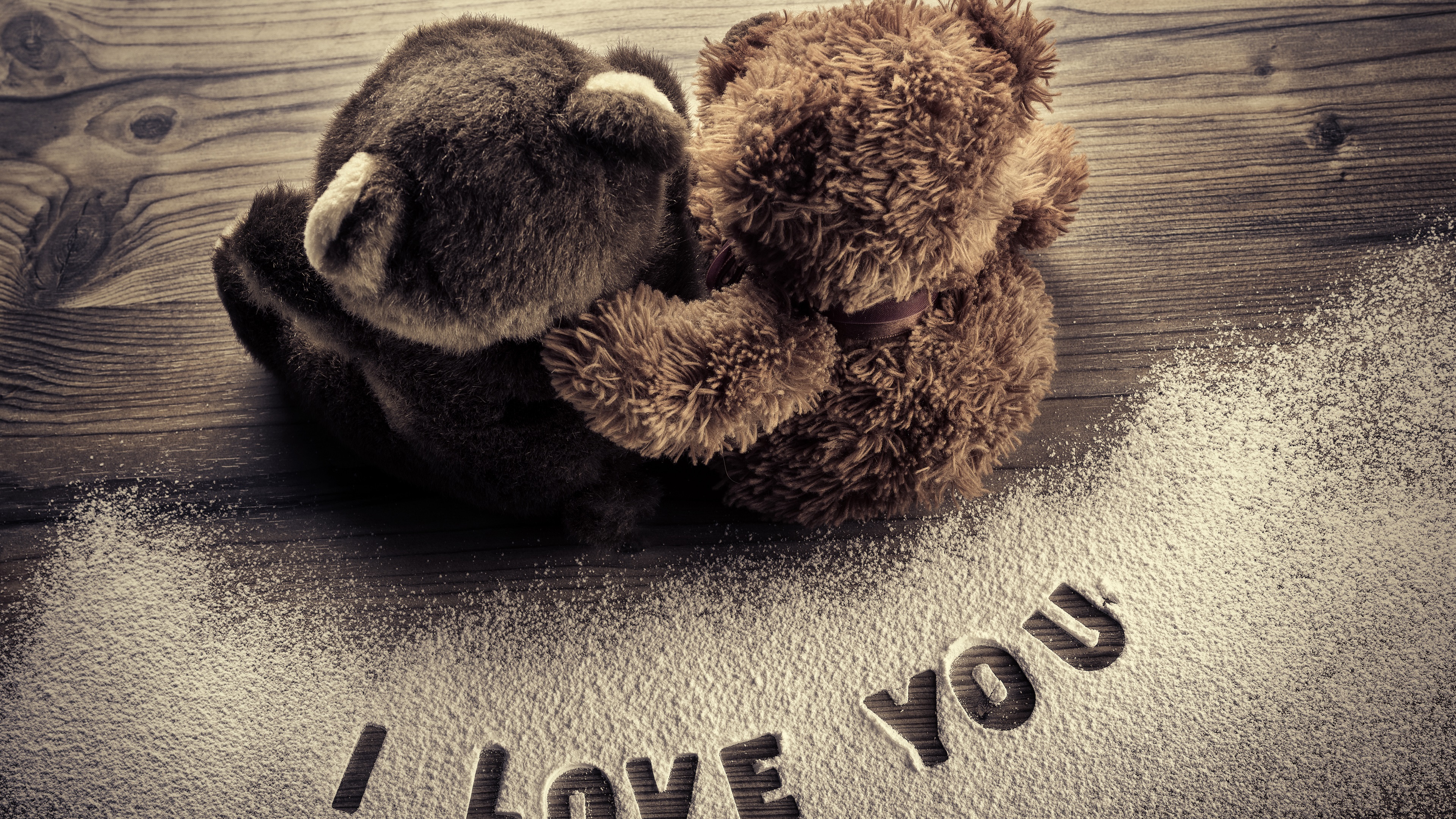 Wallpaper I Love You, Teddy Bears, Romantic - Ich Liebe Dich Romantisch - HD Wallpaper 