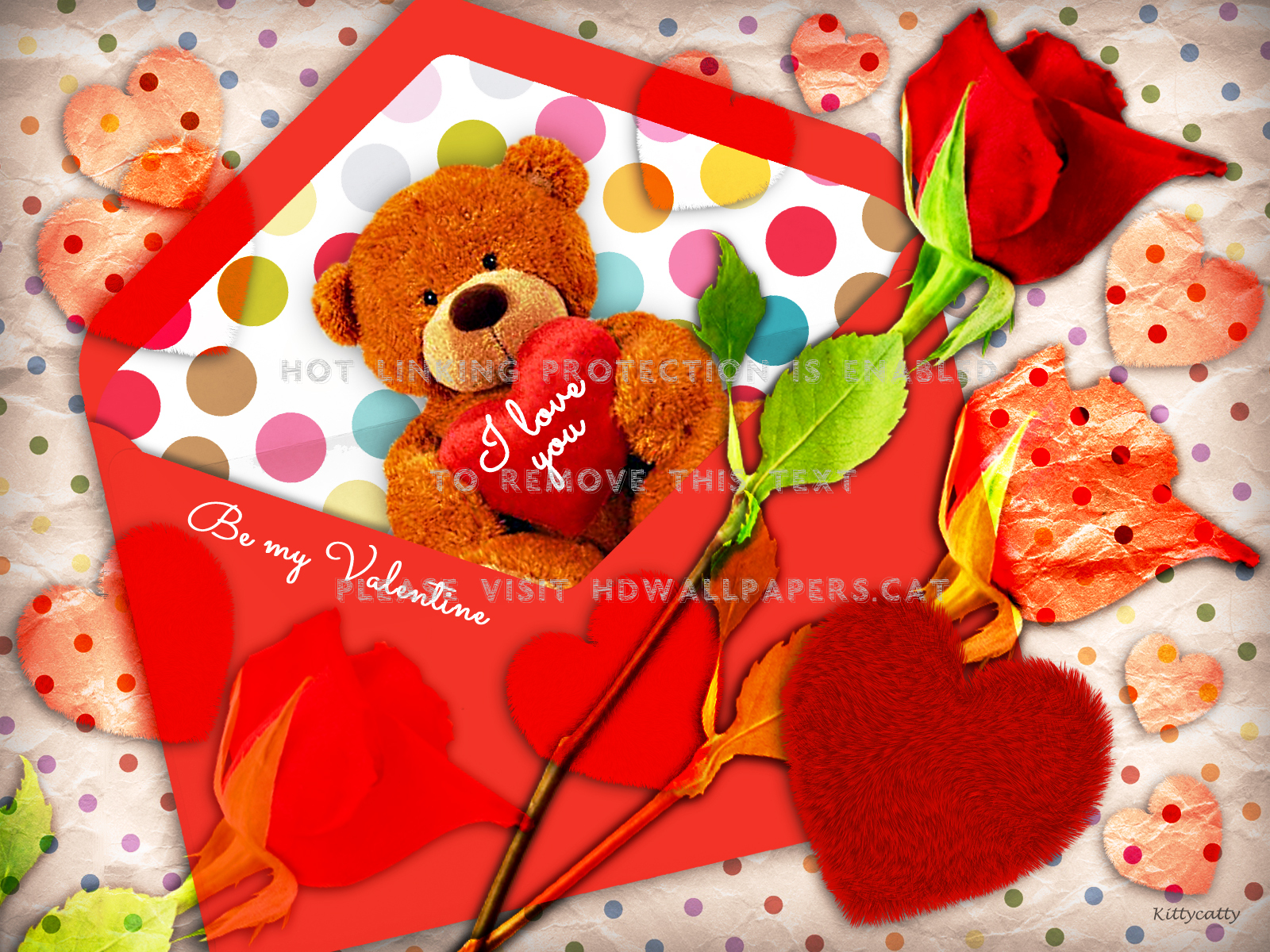 Valentine Teddy Bear Love You Envelope My - Love You - HD Wallpaper 
