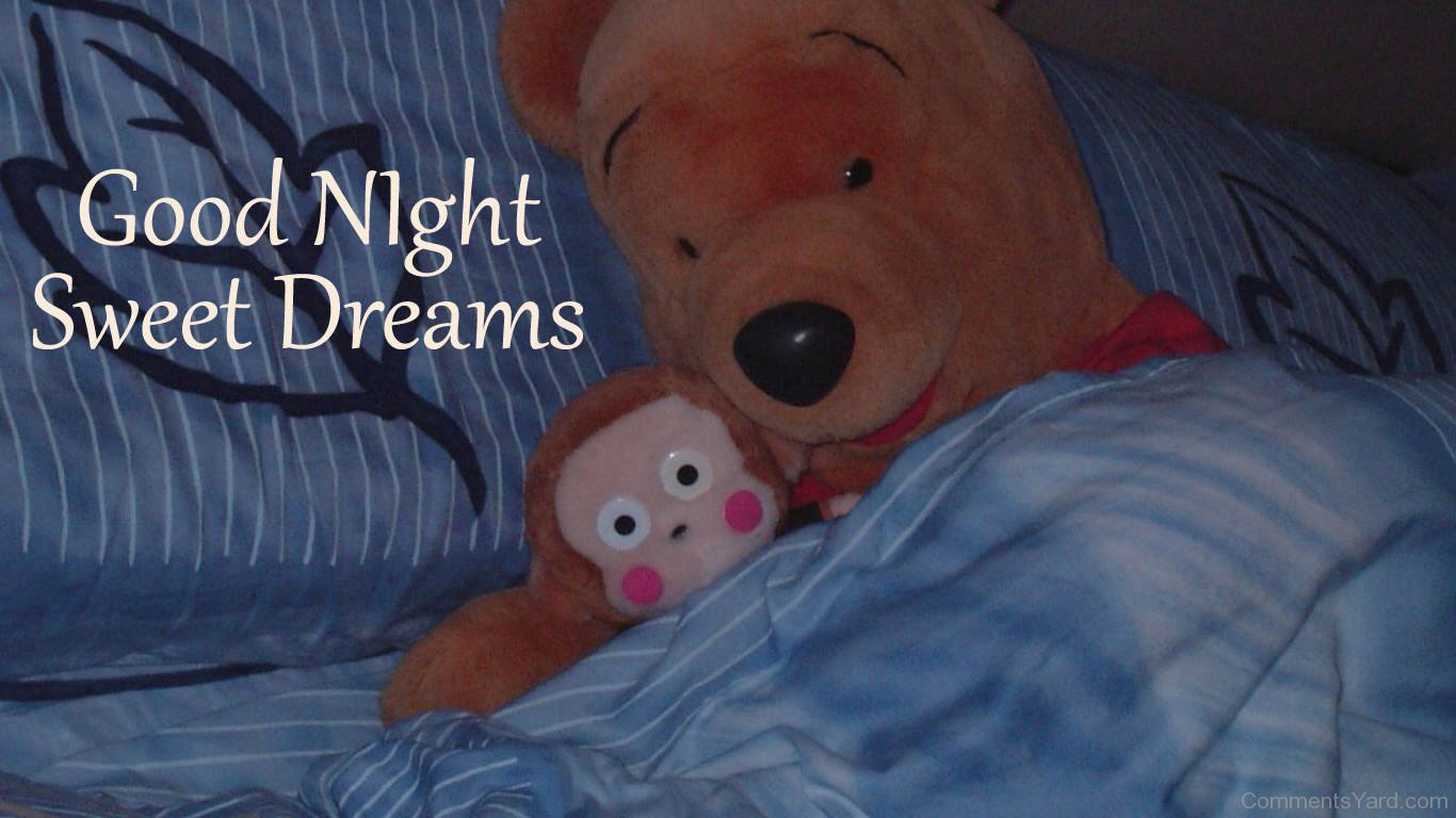 Good Night Teddy Bear Wallpapers - Teddy Bear Good Night Sweet Dreams - HD Wallpaper 