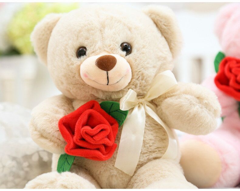 Good Morning Teddy Bear Images - Teddy Bear With Rose - HD Wallpaper 