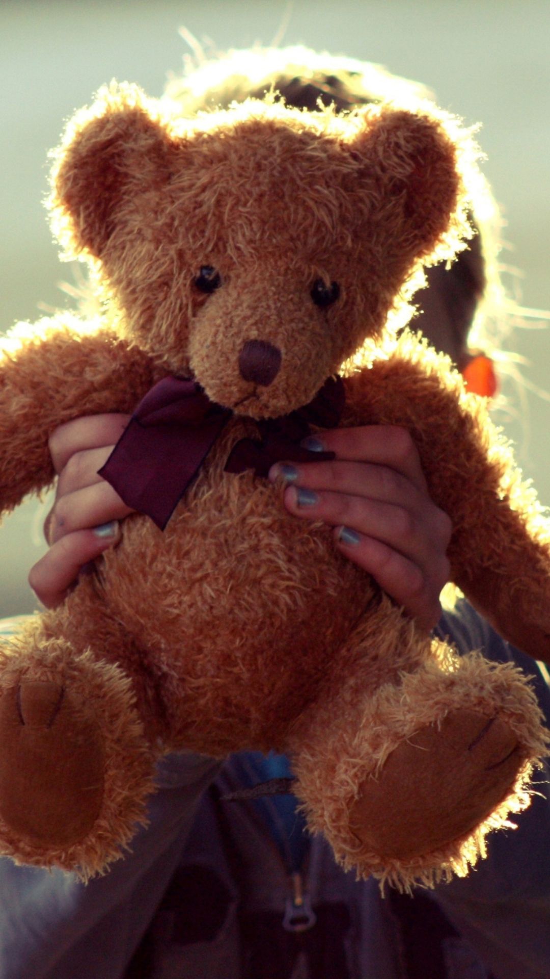 Hand On Teddy - HD Wallpaper 
