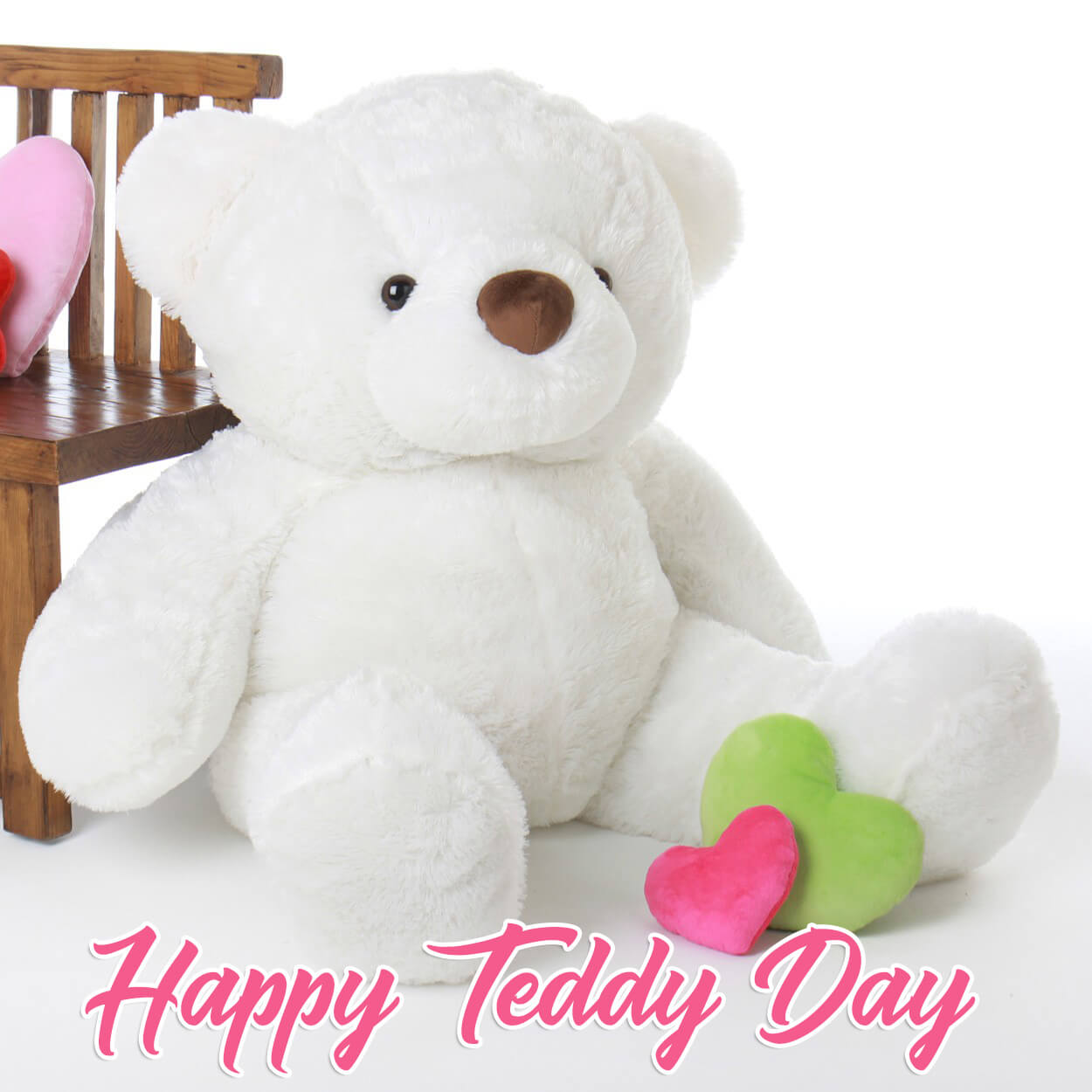 Happy Teddy Day Wishes White Bear Image February 10th - Teddy Bear Good Night Baby - HD Wallpaper 