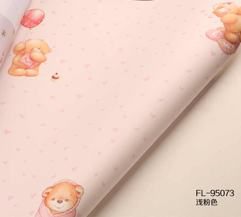 Cartoon Bear Wallpaper Roll Flocked Non-woven Wall - Quilt - HD Wallpaper 
