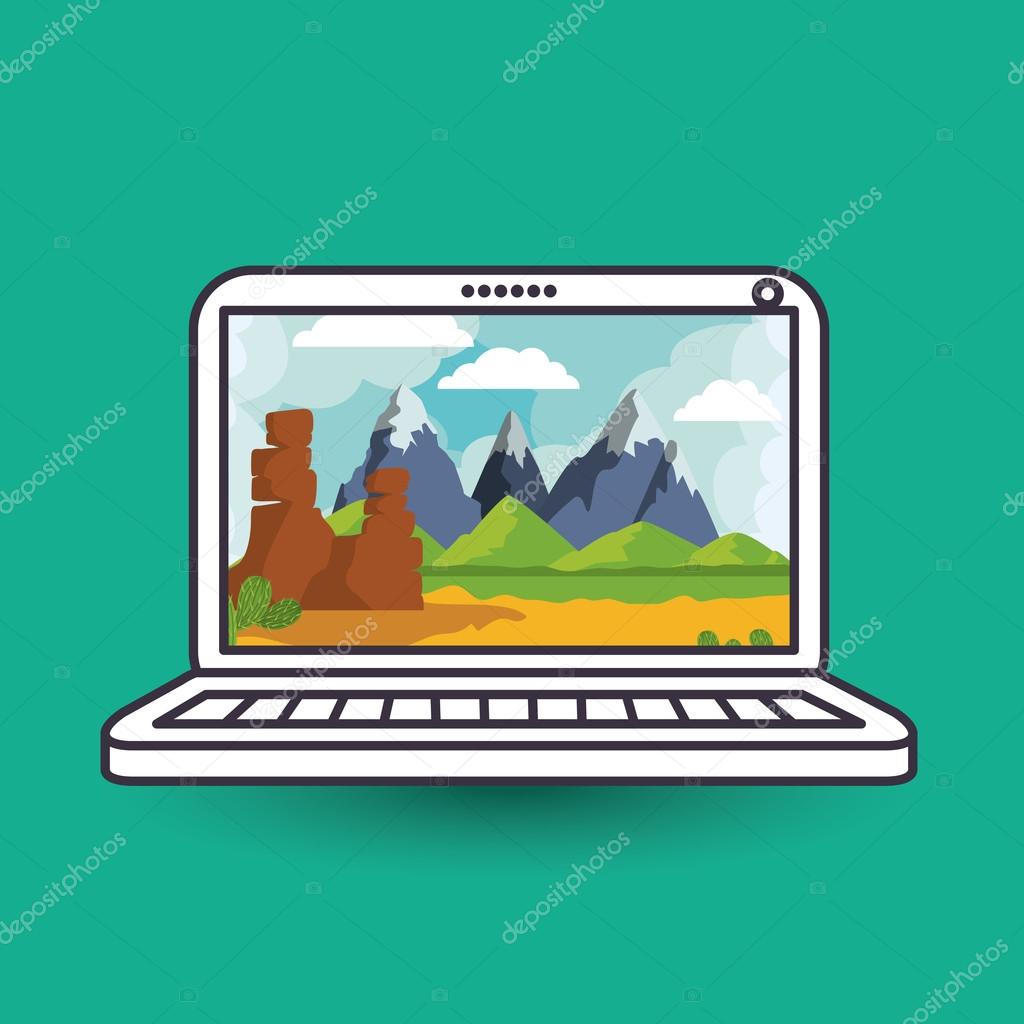 Papel De Parede Desenho De Um Computador - HD Wallpaper 