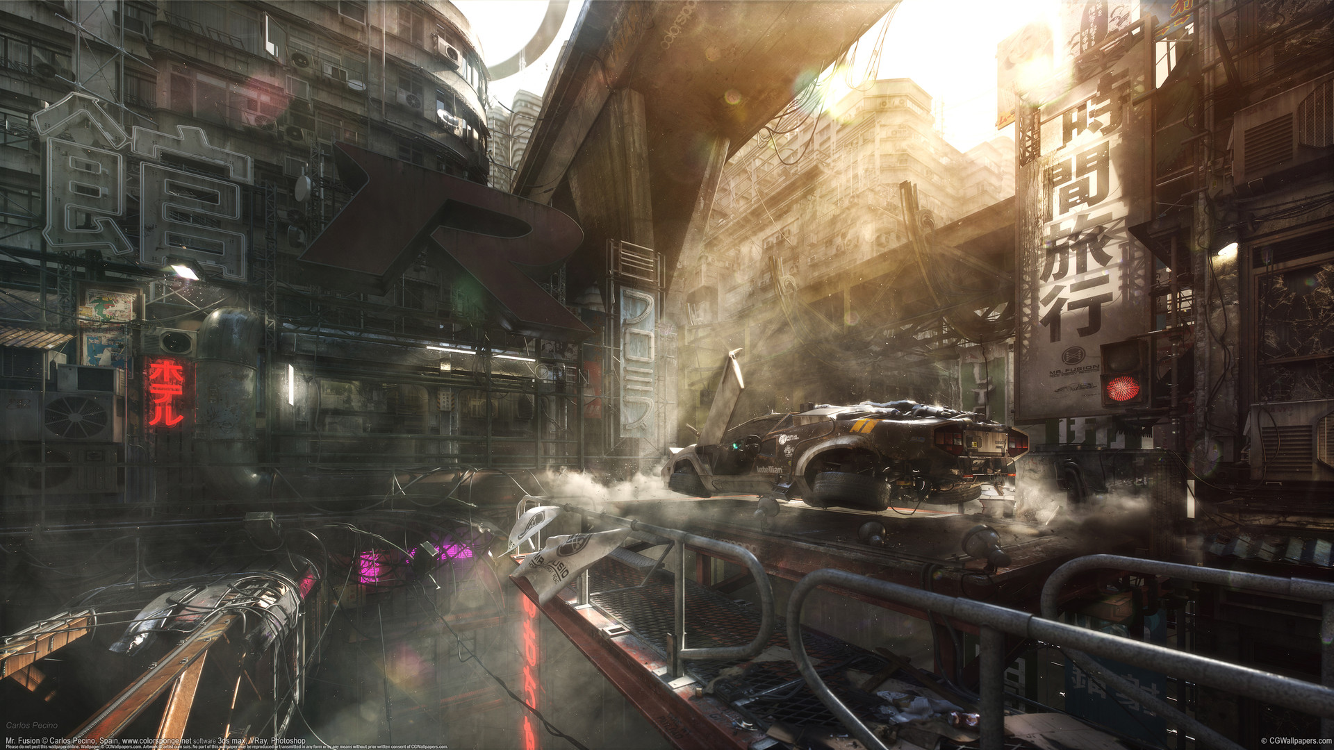 Cyberpunk Garage Art - HD Wallpaper 