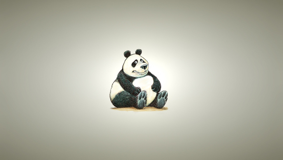 Panda, Minimalism, Light, Panda, Chubby, Background, - Desktop Minimalist Panda - HD Wallpaper 