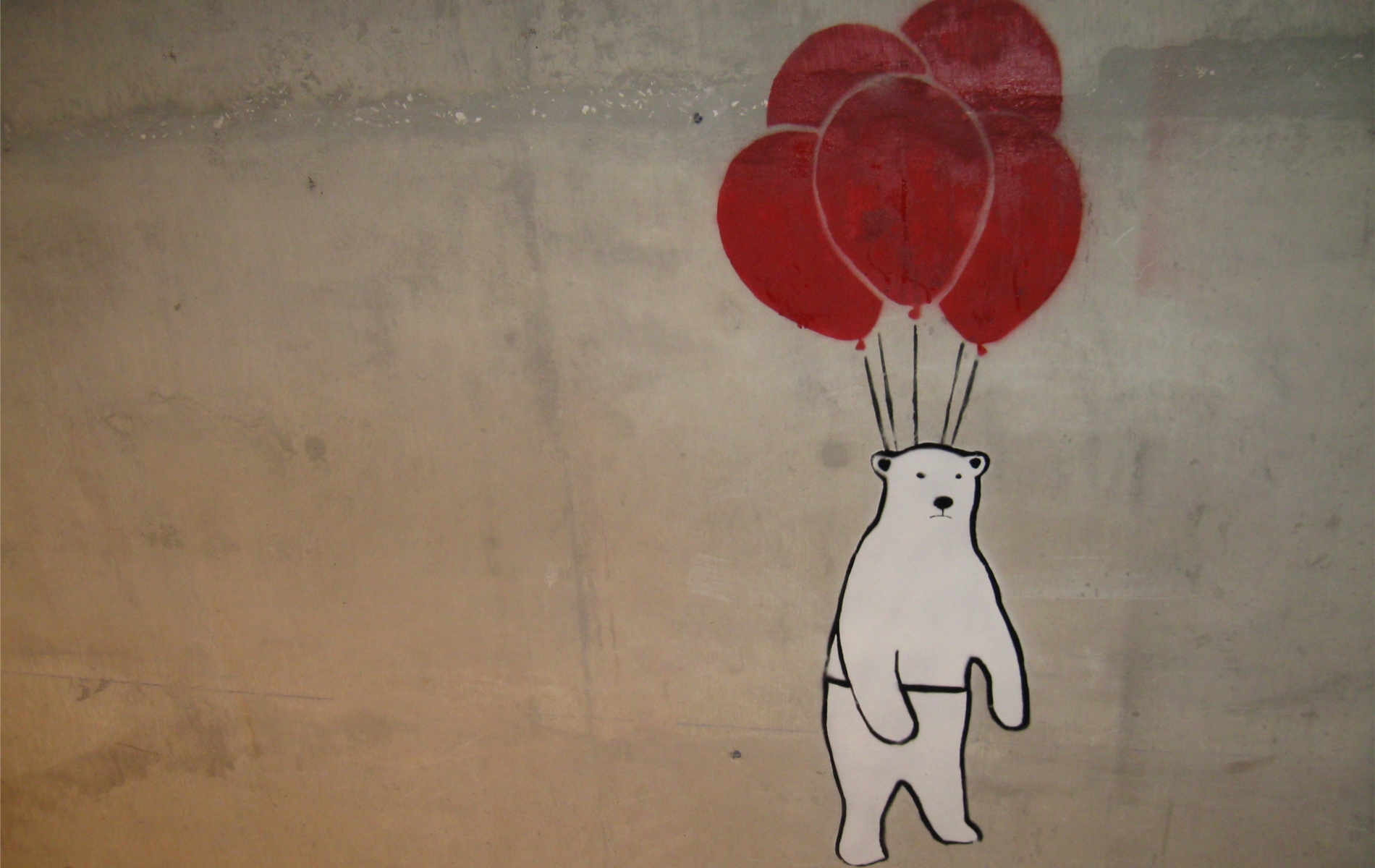 Wallpaper - Flying Bear With Balloons - HD Wallpaper 
