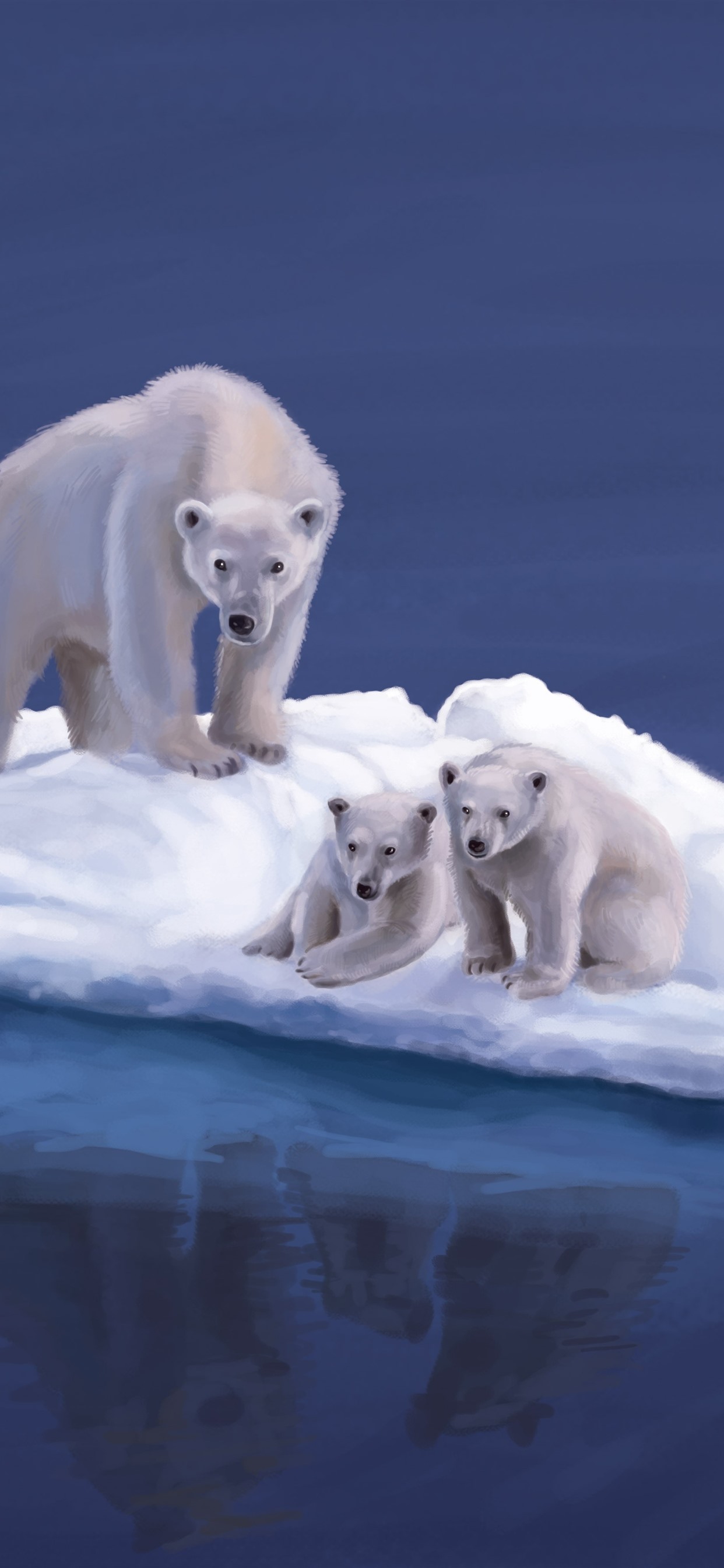 Iphone Wallpaper Polar Bears, Snow Island, Art Picture - 4k Ultra Hd Polar Bear - HD Wallpaper 