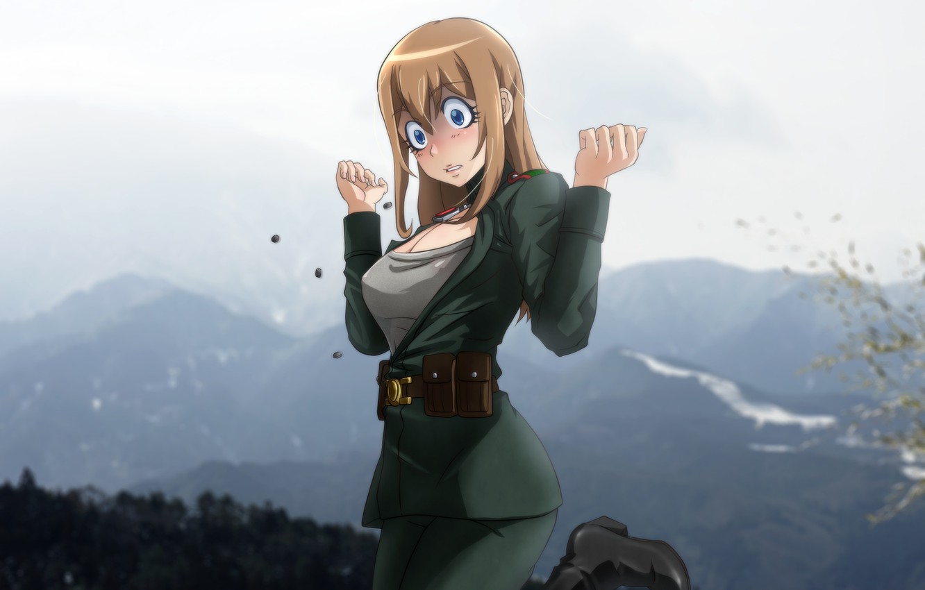 Photo Wallpaper Girl, Buttons, Form, Anime, Art, Embarrassment, - Saga Of Tanya The Evil Visha - HD Wallpaper 