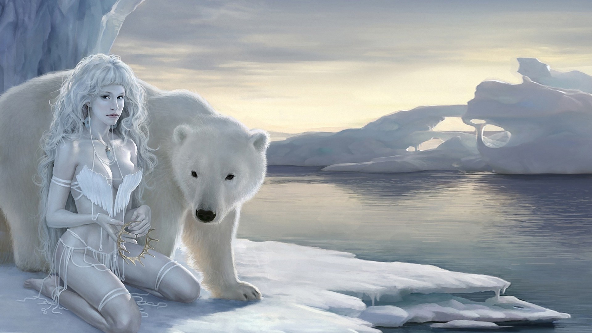 Magical Animals Snow Winter Frosty Ice Cold Nature - Белый Медведь Обои На Телефон - HD Wallpaper 