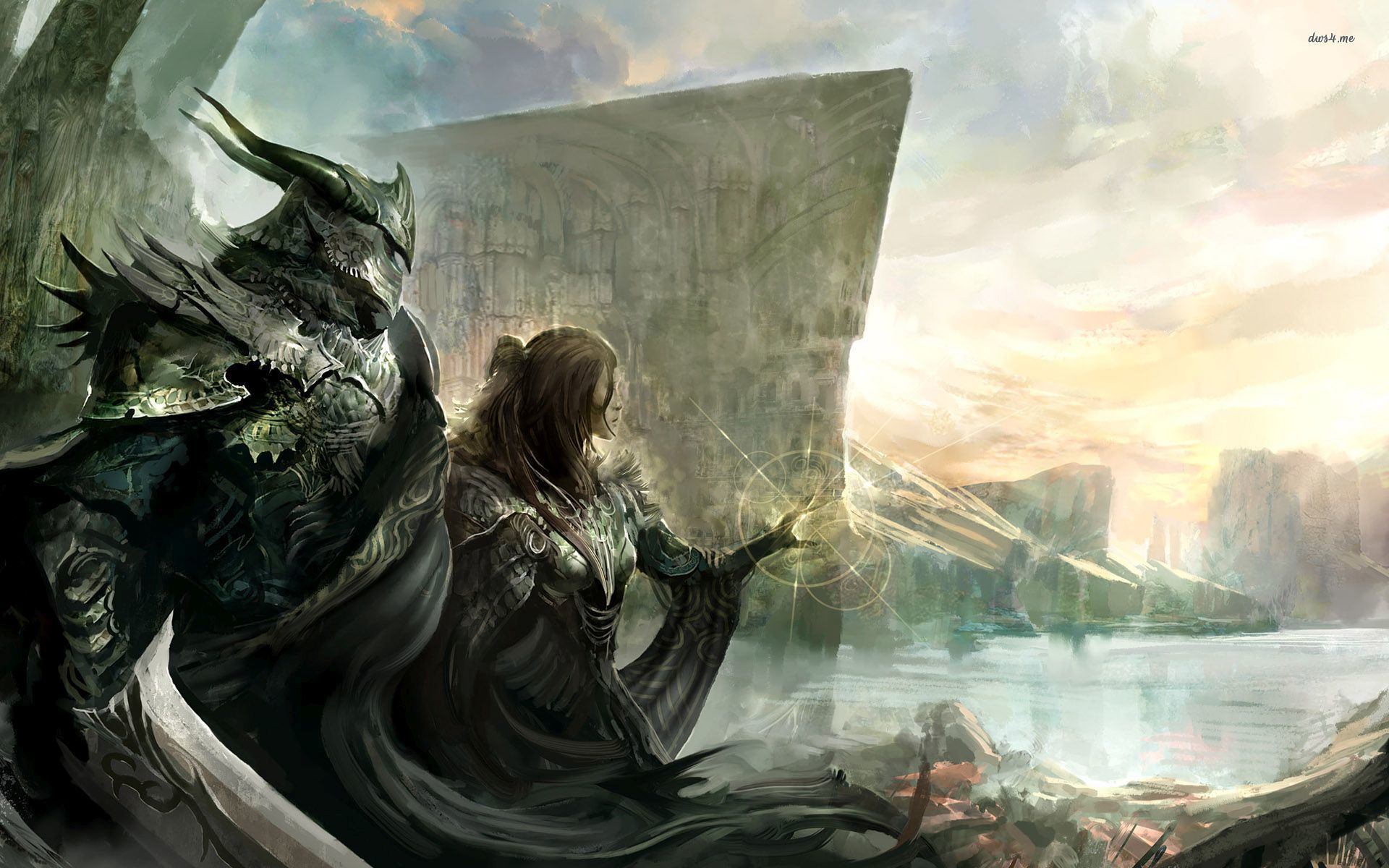 Warrior And Witch Fantasy - HD Wallpaper 