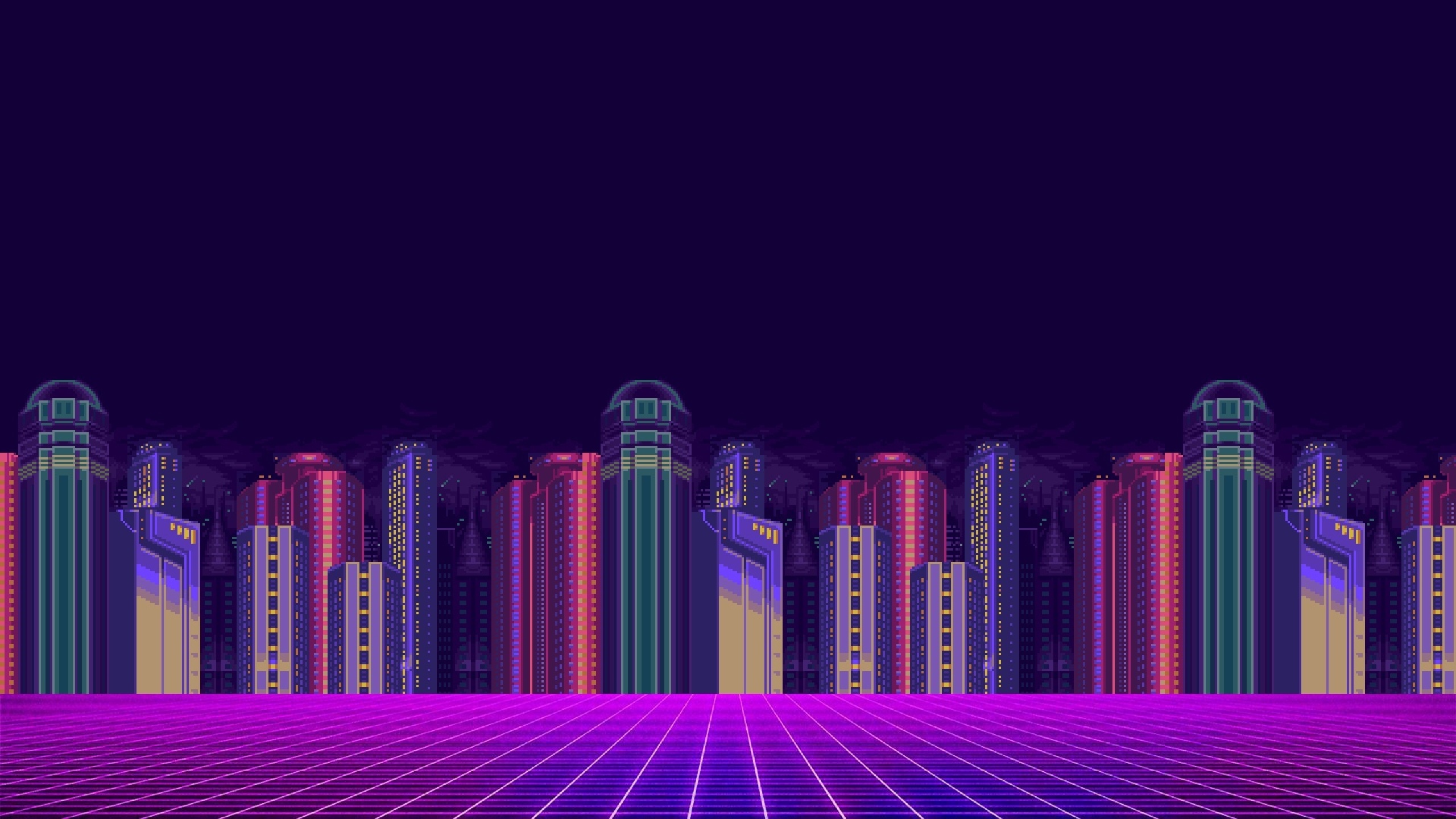 Neon City 8 Bit - HD Wallpaper 