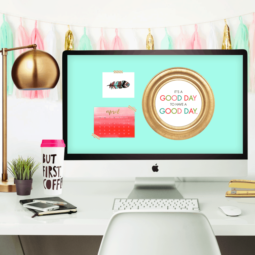 Oh So Lovely Blog Is Sharing Two Cute, Girly, And Free - Cute Office Desktop Backgrounds - HD Wallpaper 