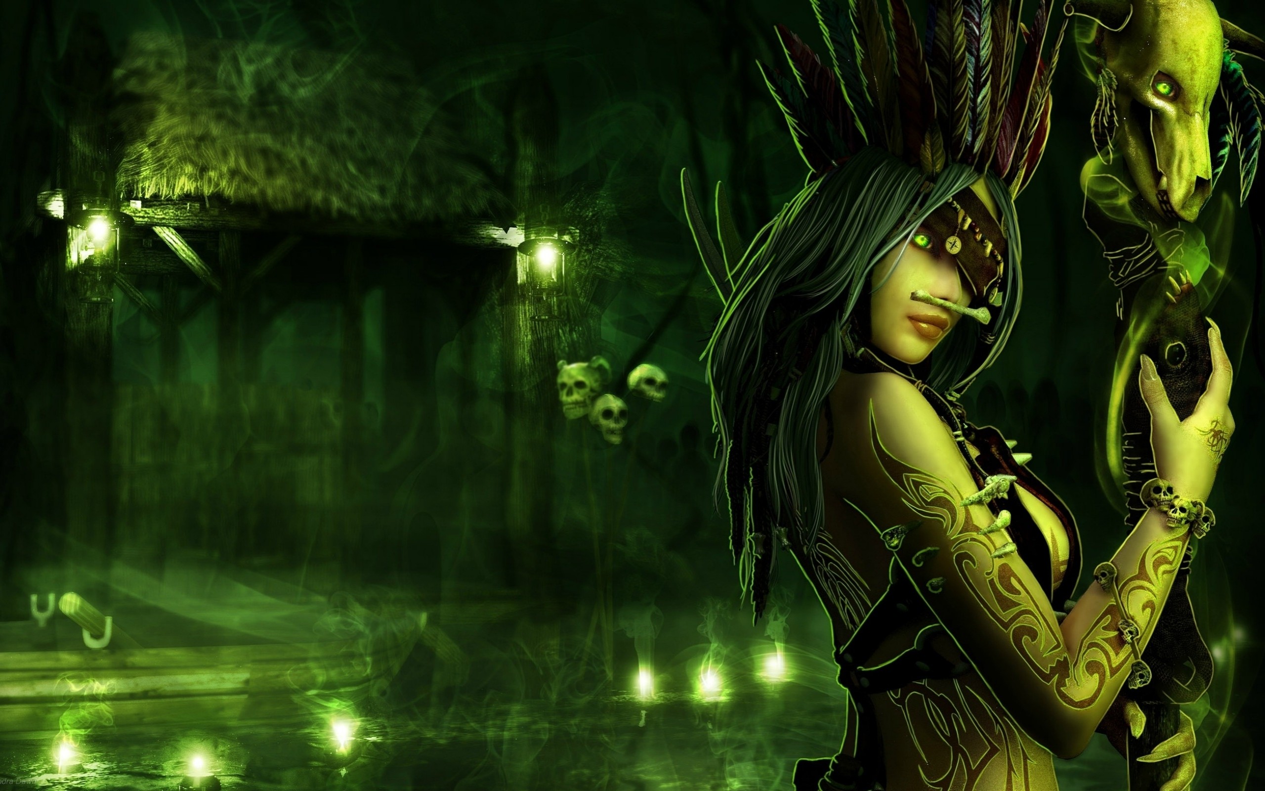 2560x1600, Dark Witch Wallpaper For Iphone Is 4k Wallpaper - Cyber Goth Art Background - HD Wallpaper 