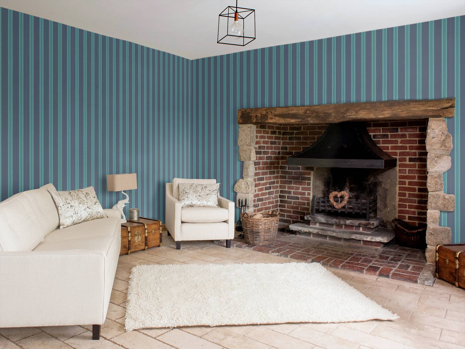 Arthouse Wallpaper Botanical Songbird Teal - HD Wallpaper 