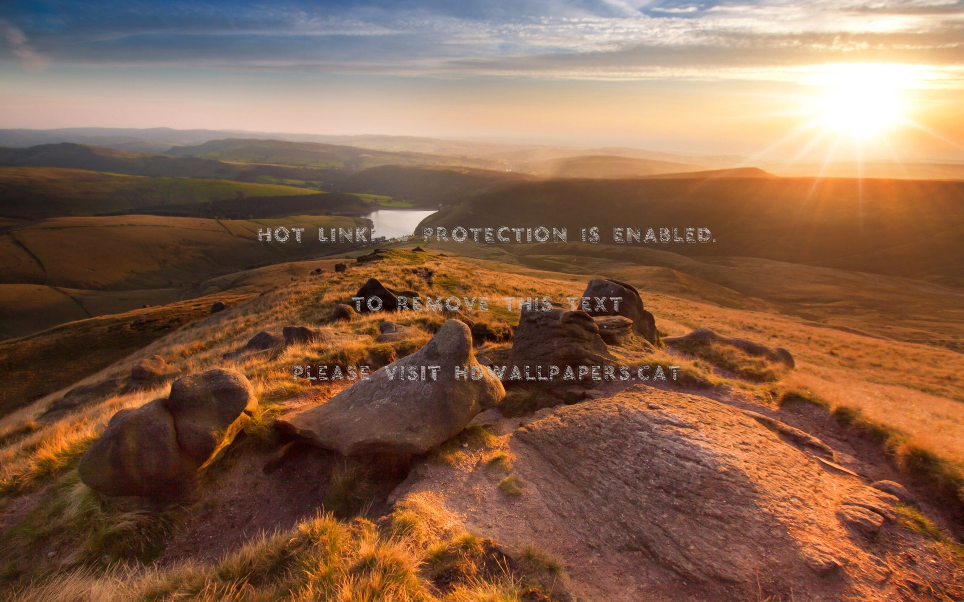 Sunset Over English Countryside Fields Sky - Kinder Scout - HD Wallpaper 