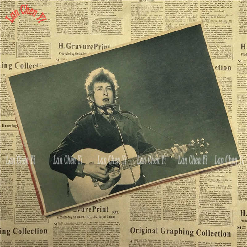 Nostalgic Music Kraft Paper Poster Bob Dylan Bar Cafe - Newspaper - HD Wallpaper 