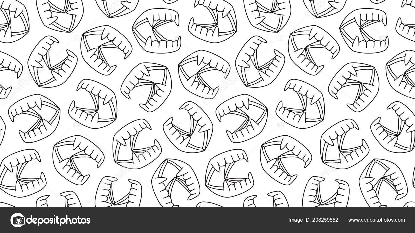 Dracula Teeth Pattern - HD Wallpaper 