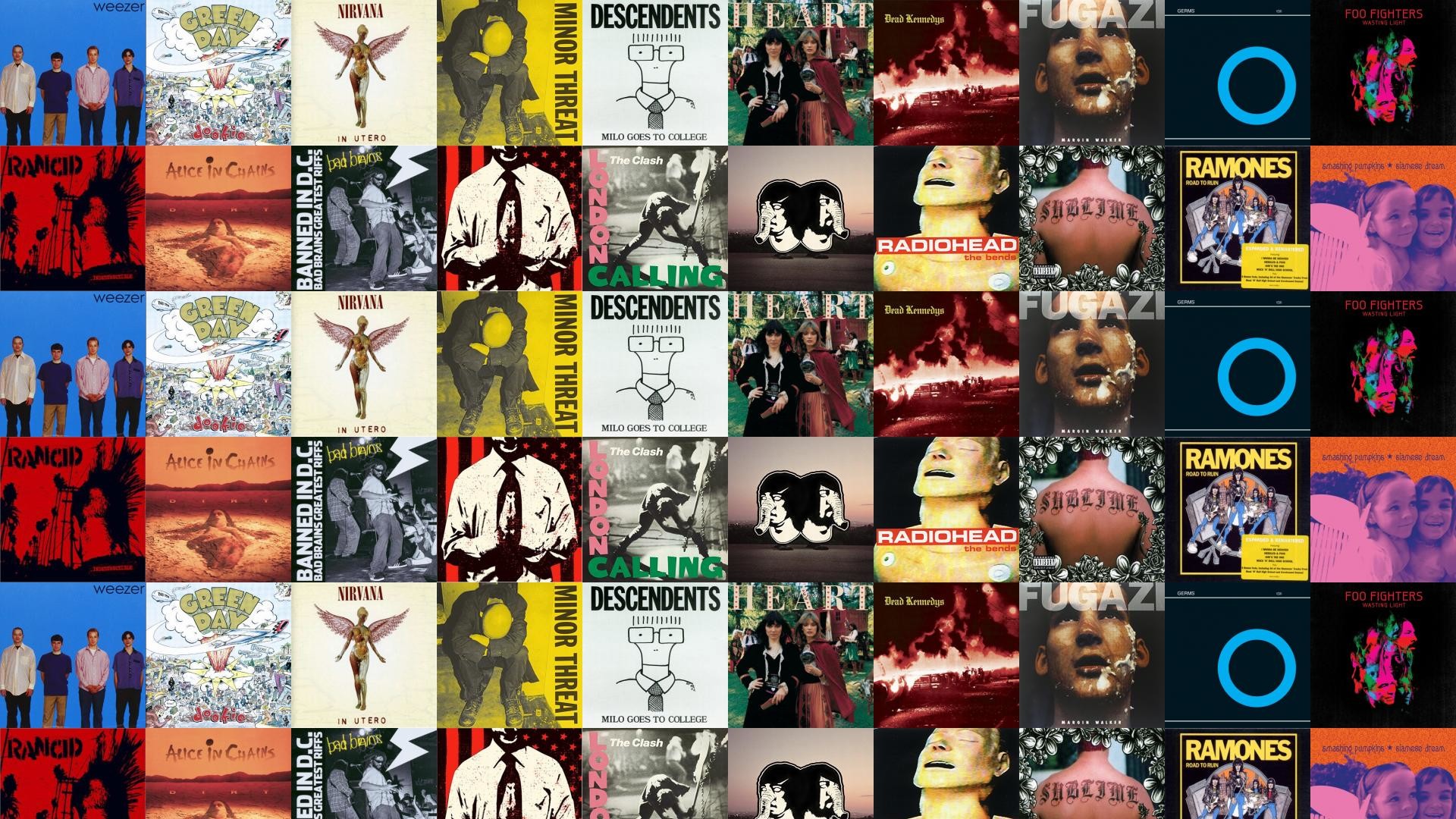 Weezer Blue Album Green Day Dookie Nirvana In Wallpaper - Green Day And Nirvana - HD Wallpaper 