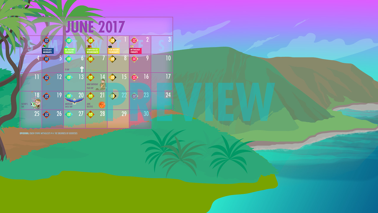 We Design A Monthly Calendar Wallpaper For Crash Course - Crash Course Calendar - HD Wallpaper 