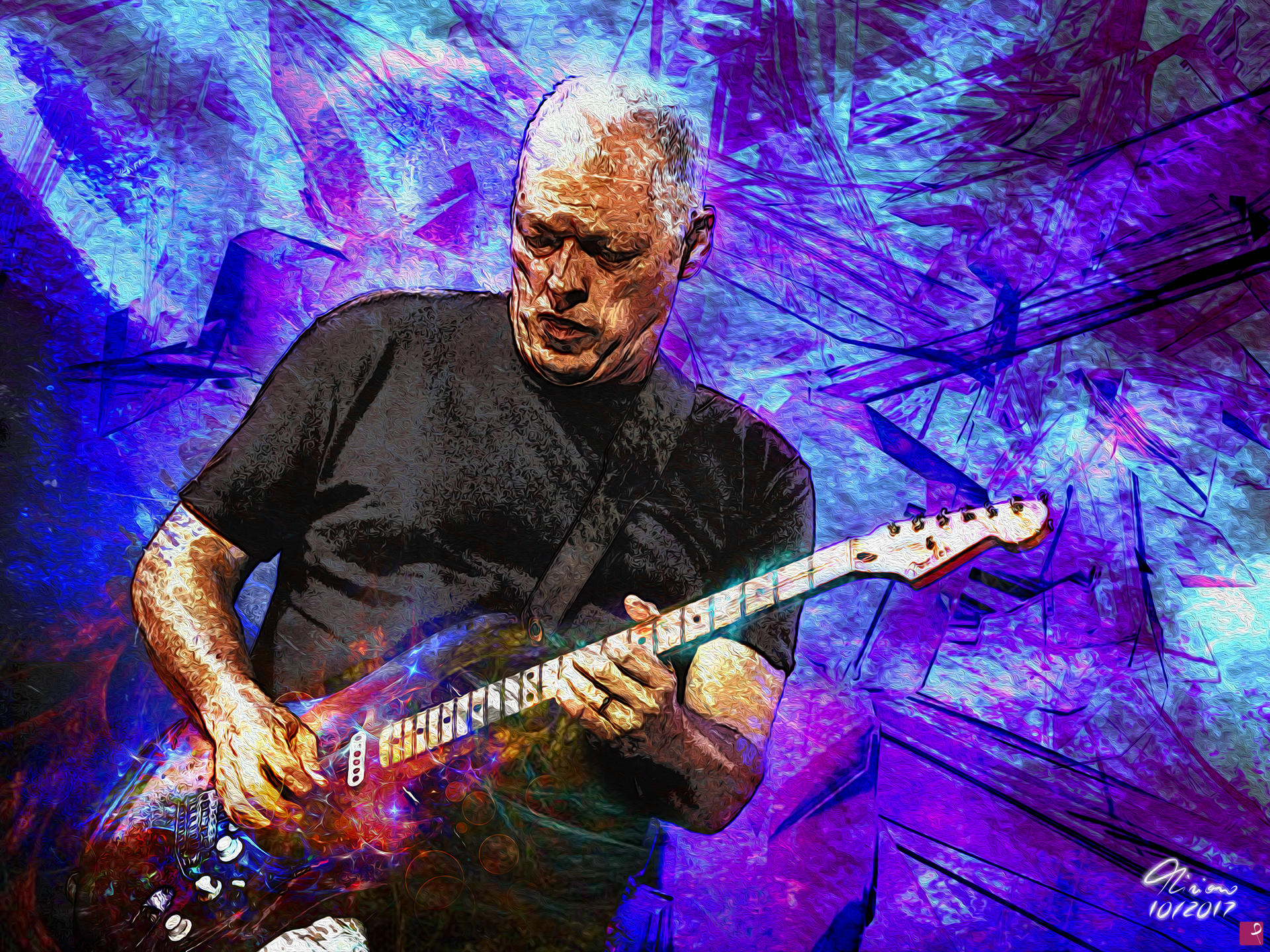 David Gilmour Guitar Paint - HD Wallpaper 