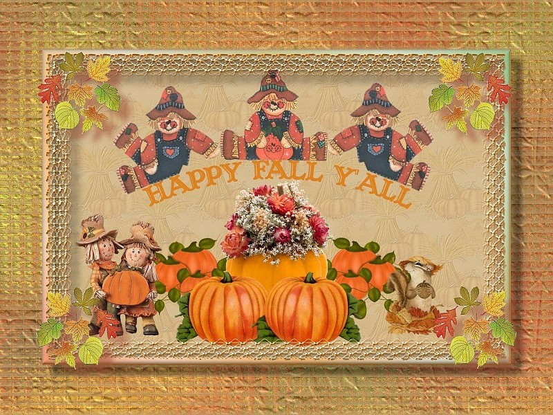 Happy Fall Y All Wallpaper - Pumpkin - HD Wallpaper 