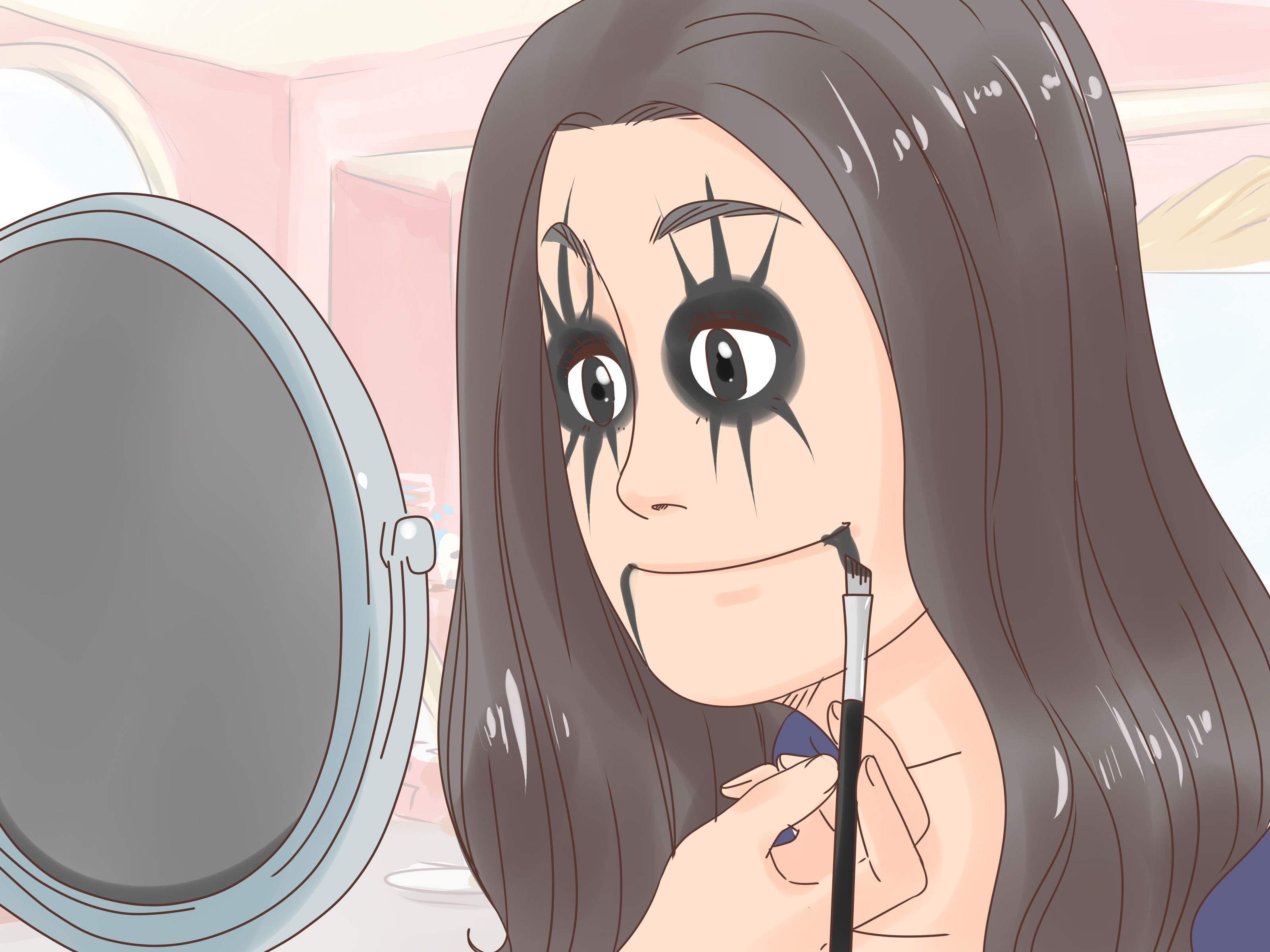 Image Titled Do Alice Cooper Makeup Step - Diy Alice Cooper Costume - HD Wallpaper 