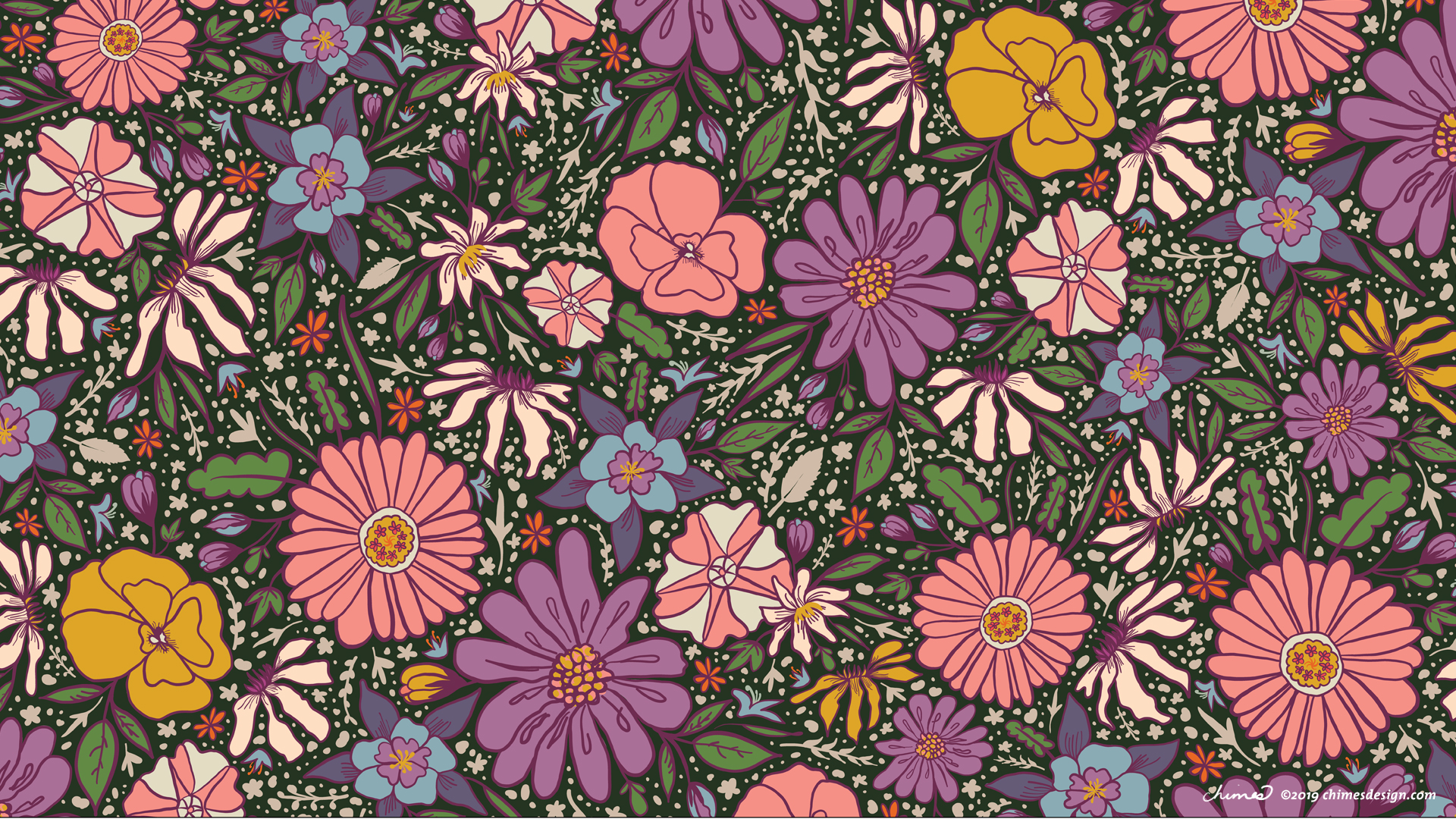 November 2019 Desktop Wallpaper With Fall Flowers ©chimesdesign - Common Zinnia - HD Wallpaper 