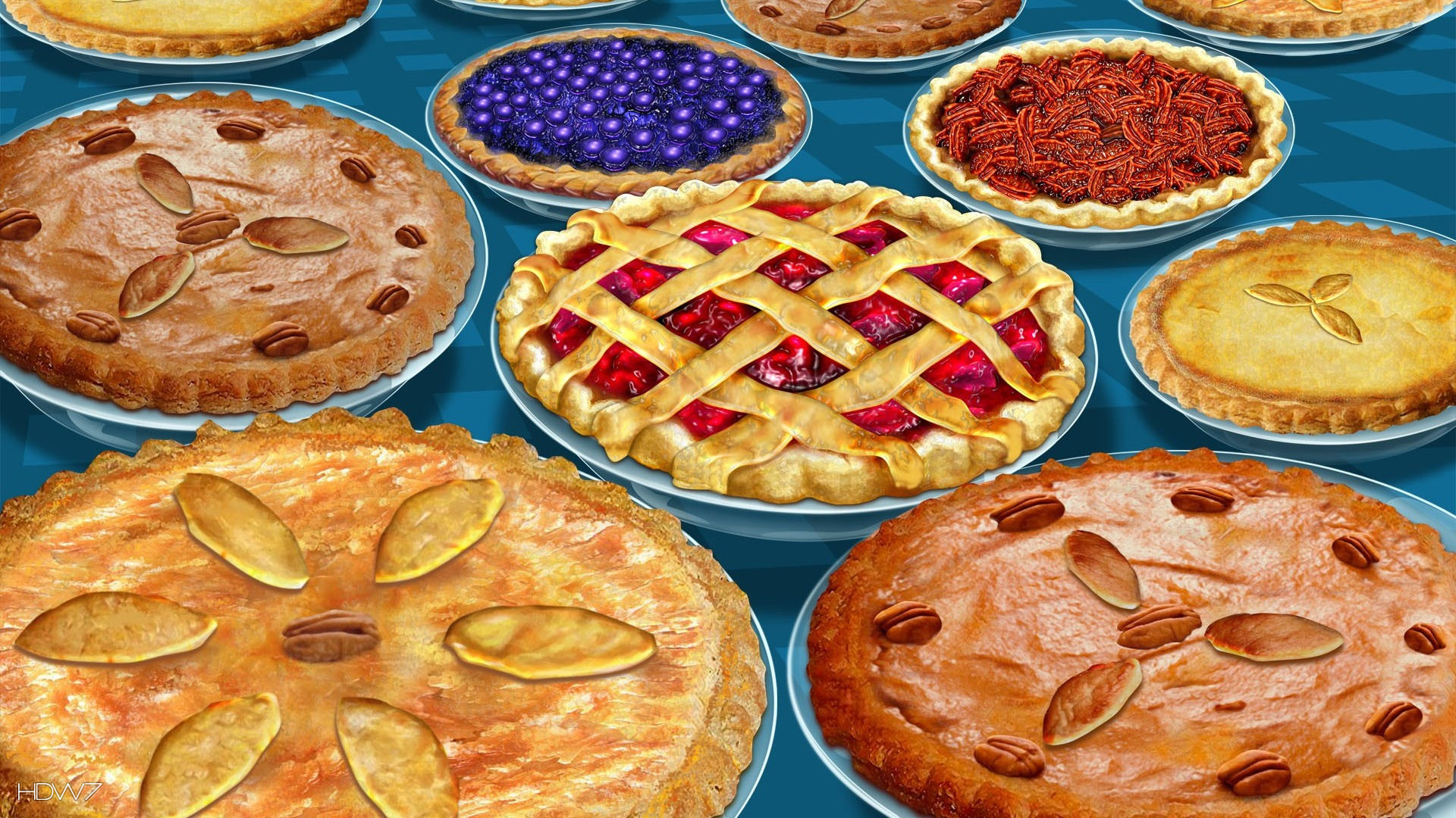 Thanksgiving Pies Pumpkin Apple Pecan Cranberry Sweet - Thanksgiving Wallpaper Pie - HD Wallpaper 
