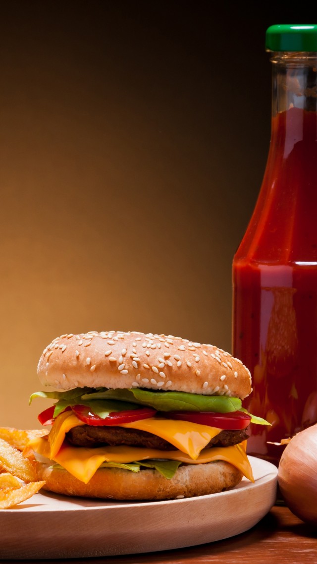 Cheeseburger, Fast Food, French Fries, Cheese, Steak, - Fries Burger Coke - HD Wallpaper 