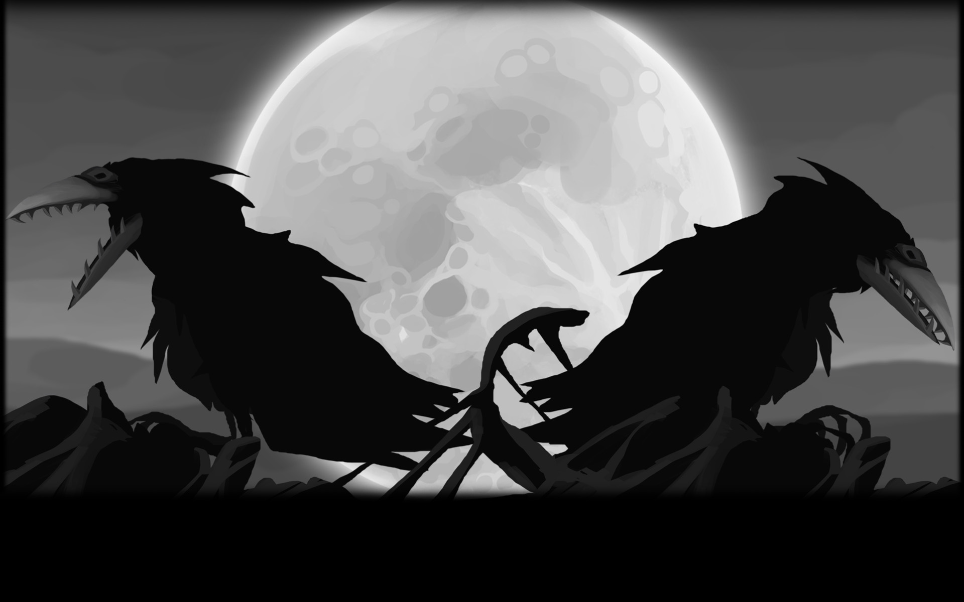 Black And White Crow Aesthetic - HD Wallpaper 