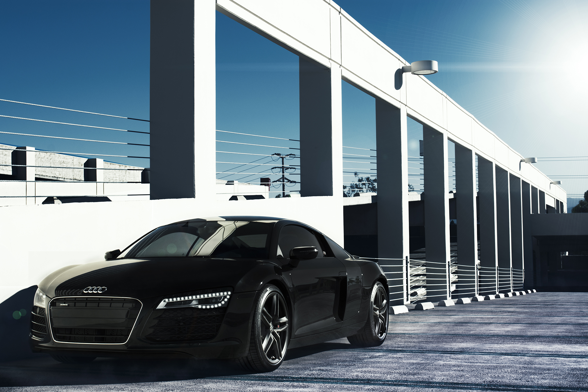 Audi Open Car R8 Black - HD Wallpaper 