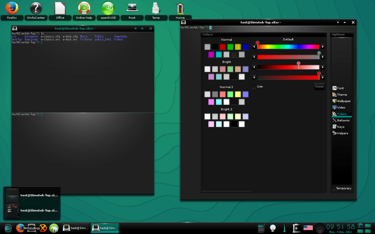 Opensuse Classical Theme With New Terminology Features - Opensuse Enlightenment - HD Wallpaper 
