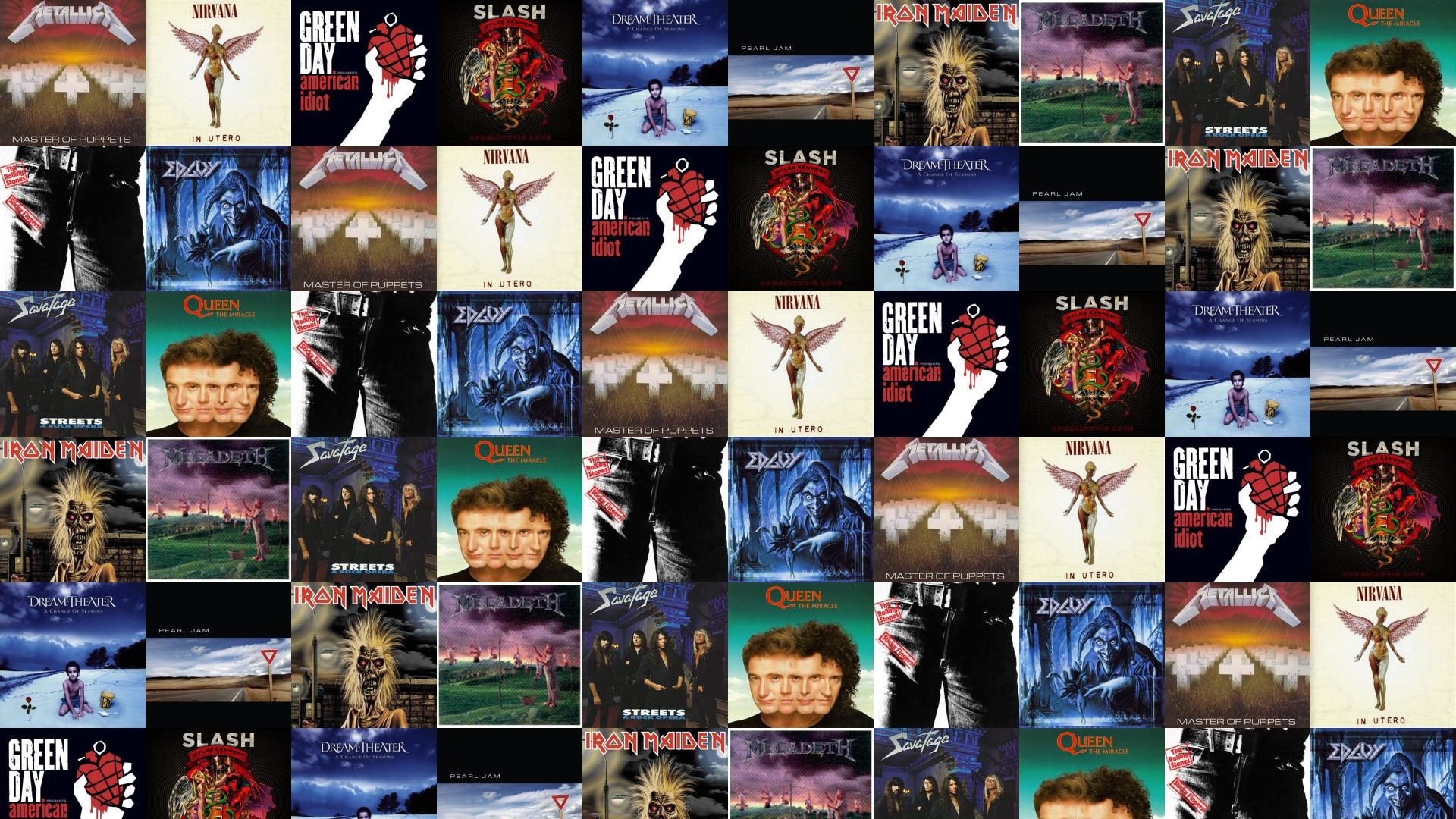 Metallica Master Puppets Nirvana In Utero Green Wallpaper - Collage - HD Wallpaper 