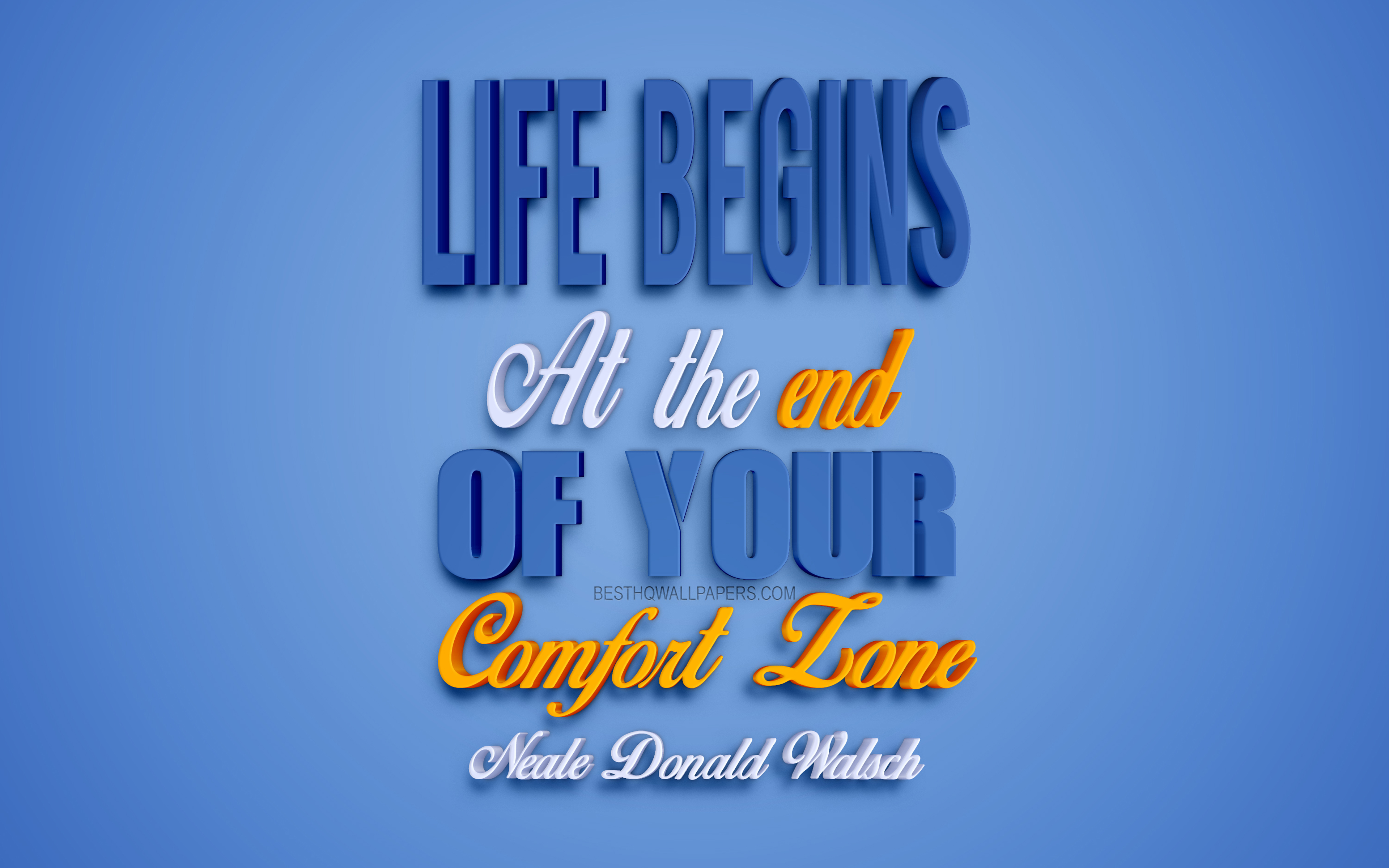 Life Begins At The End Of Your Comfort Zone, Neale - Calligraphy - HD Wallpaper 