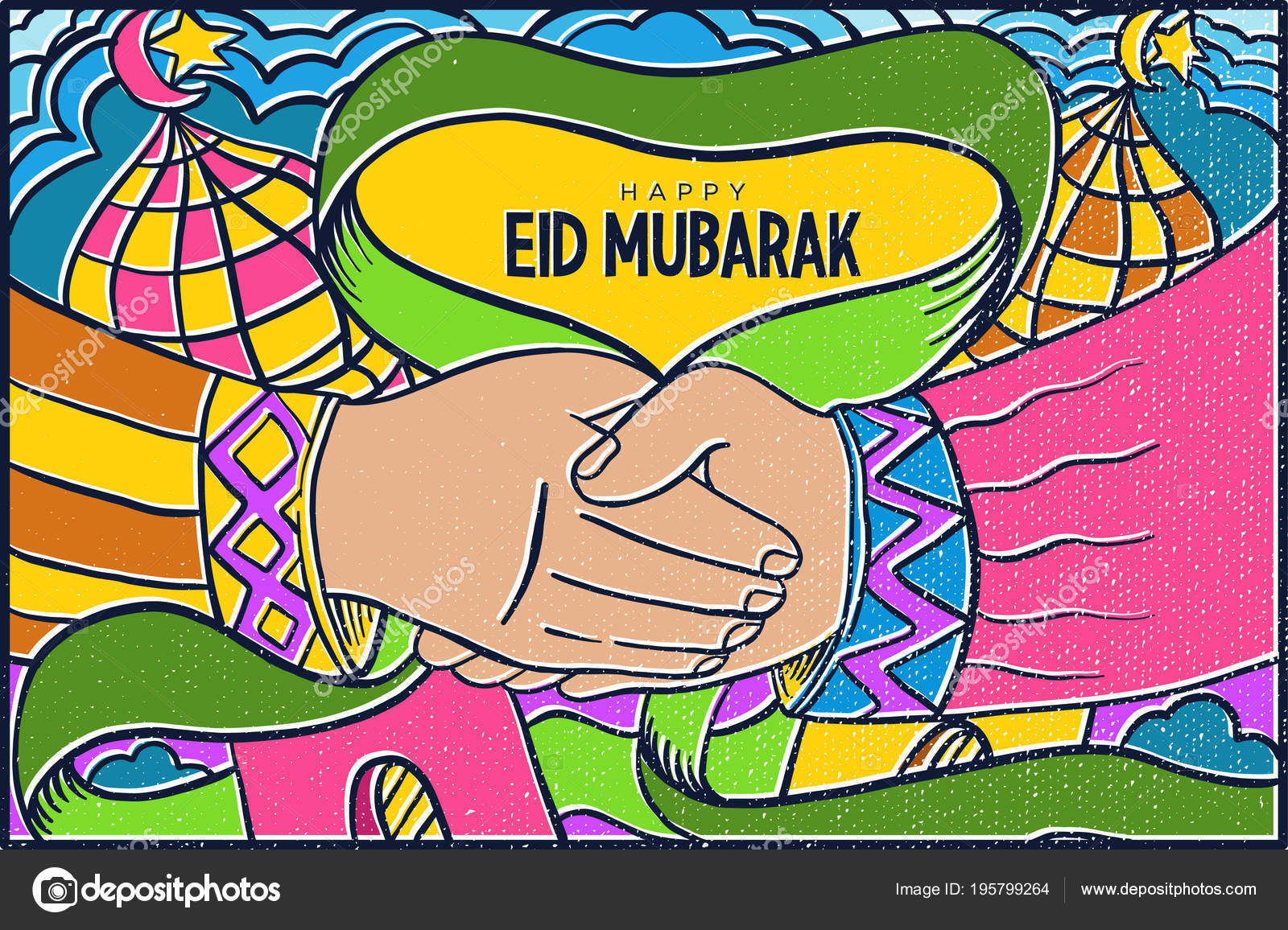 Eid Mubarak Art - HD Wallpaper 