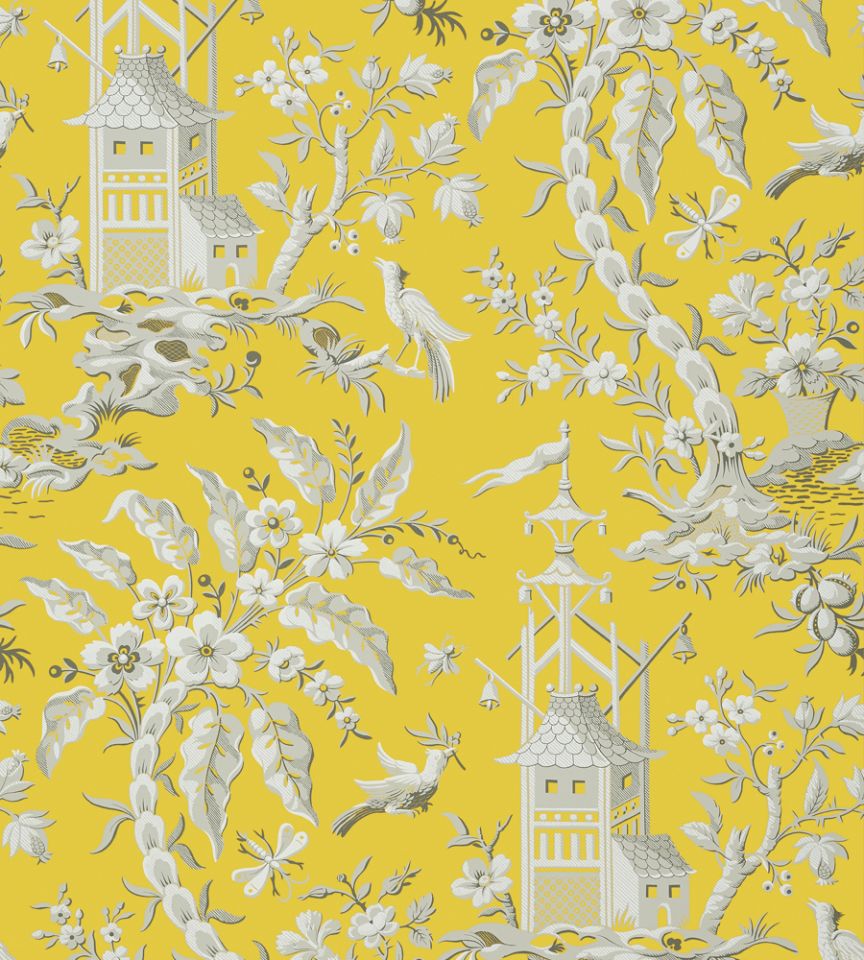 Pagoda Garden Metallic Pewter - HD Wallpaper 