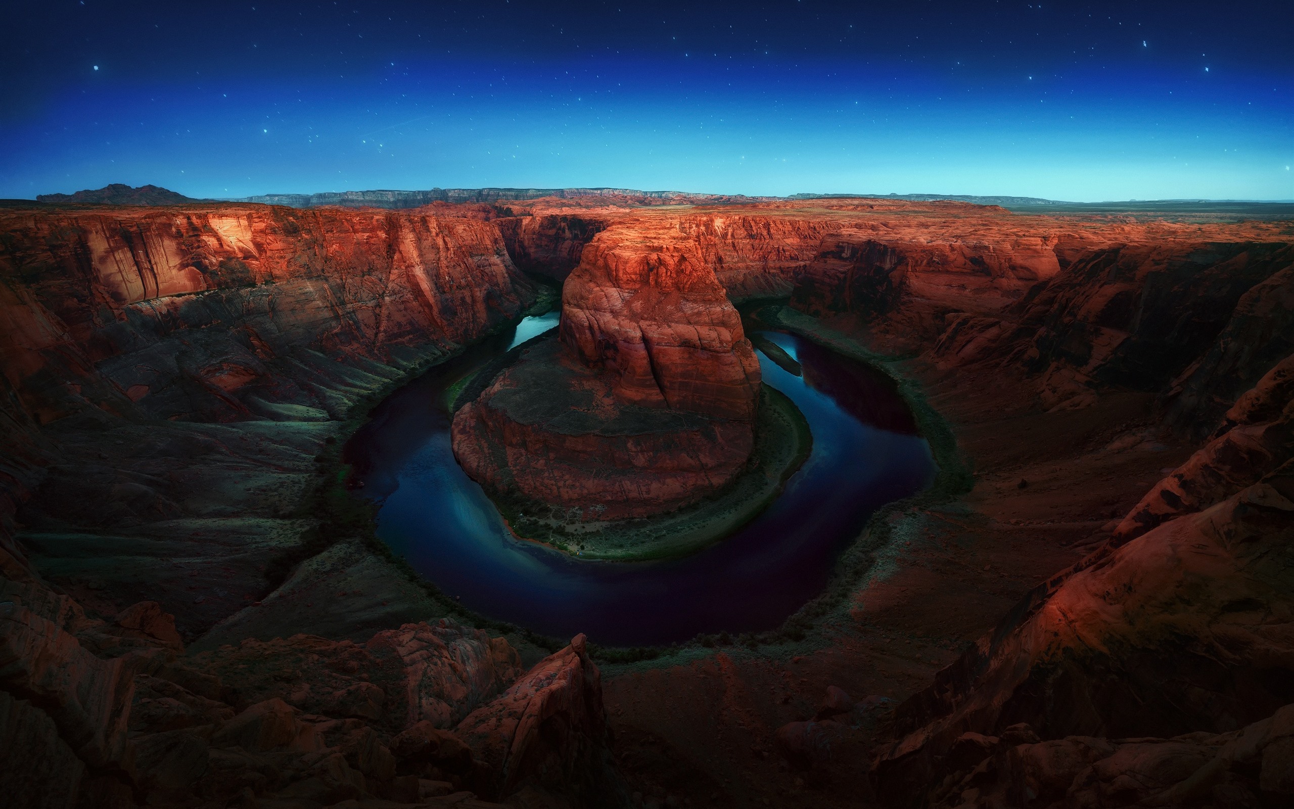Wallpaper Usa, Colorado, Horseshoe Bend, River, Starry, - Horseshoe Bend At Night - HD Wallpaper 