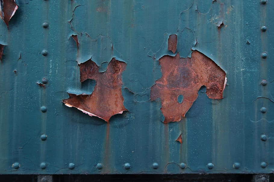 Rust, Blue, Metal, Old, Steel, Iron, Rivet, Close-up, - HD Wallpaper 