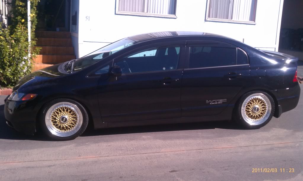 Black Honda Civic Si Sedan On - New Civic Bbs 17 - HD Wallpaper 