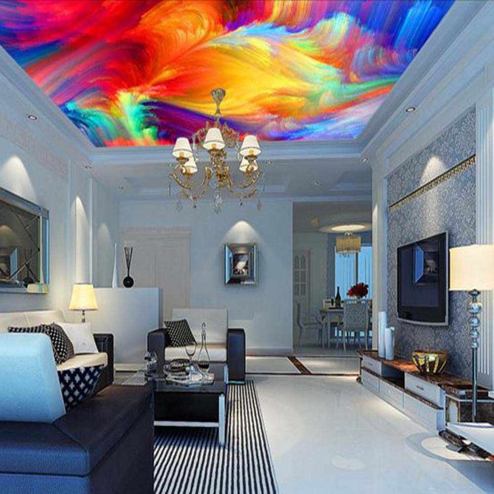 3d Color Palette Views Abstract Ceiling Wallpaper Mural - 3d Wallpaper For Bedroom Of Wall - HD Wallpaper 