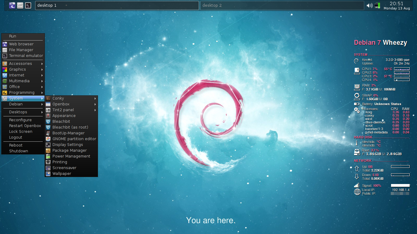 Debian7-openbox - Debian Wheezy - HD Wallpaper 