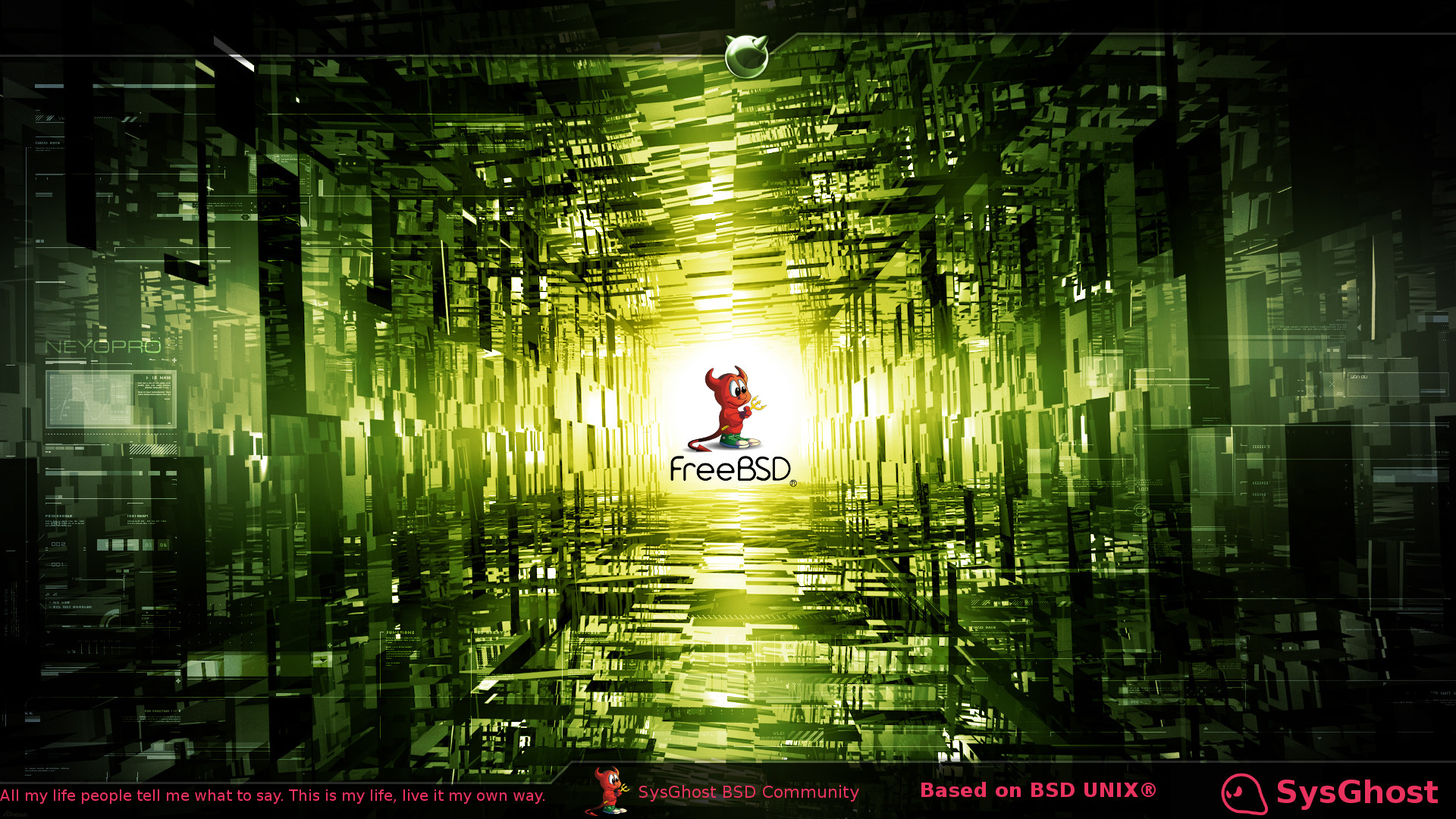 Sysghost Abstract Freebsd Wallpaper By Unixwz0r 
 Data - Free Bsd - HD Wallpaper 